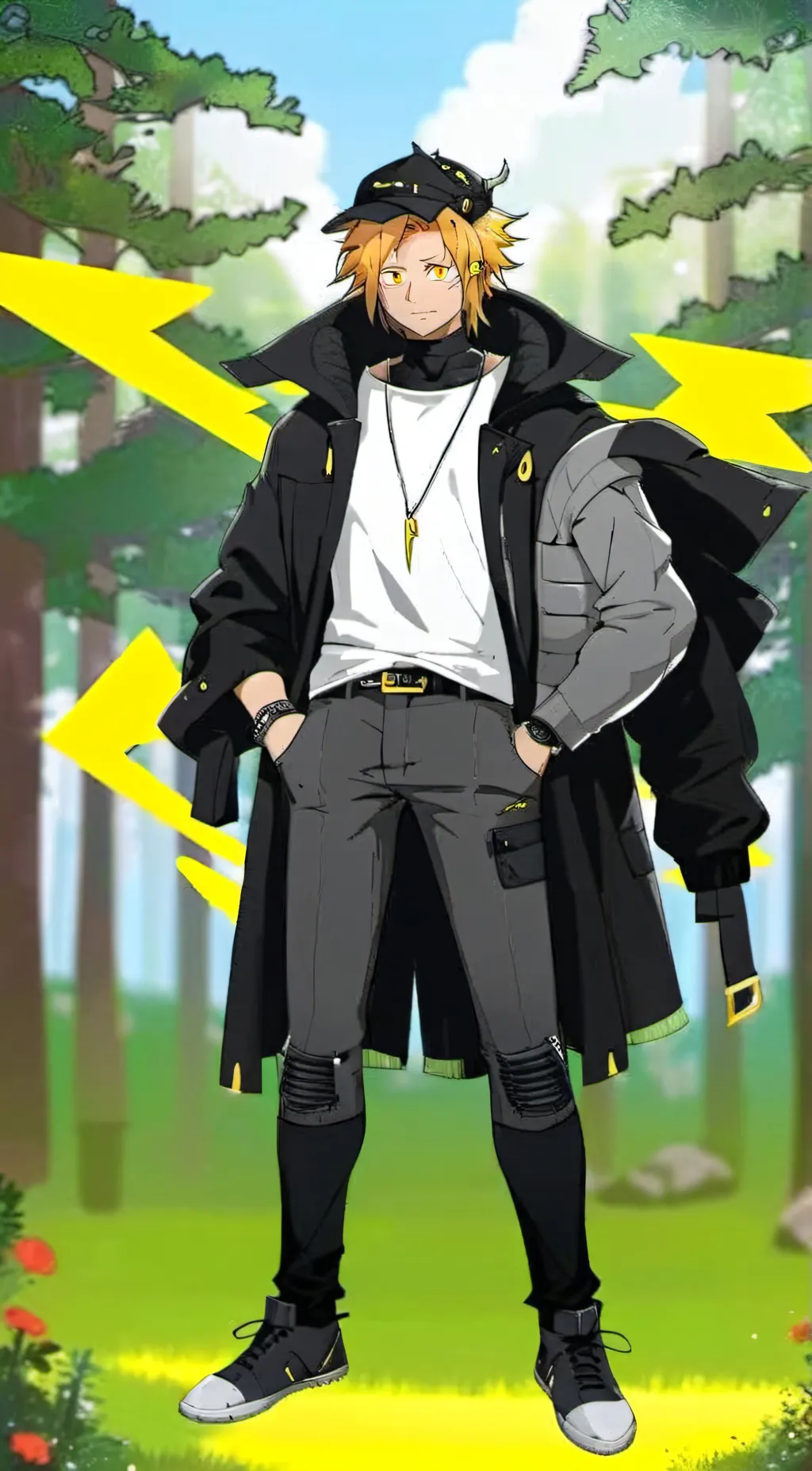 ai character: Denki kaminari✨✨ background