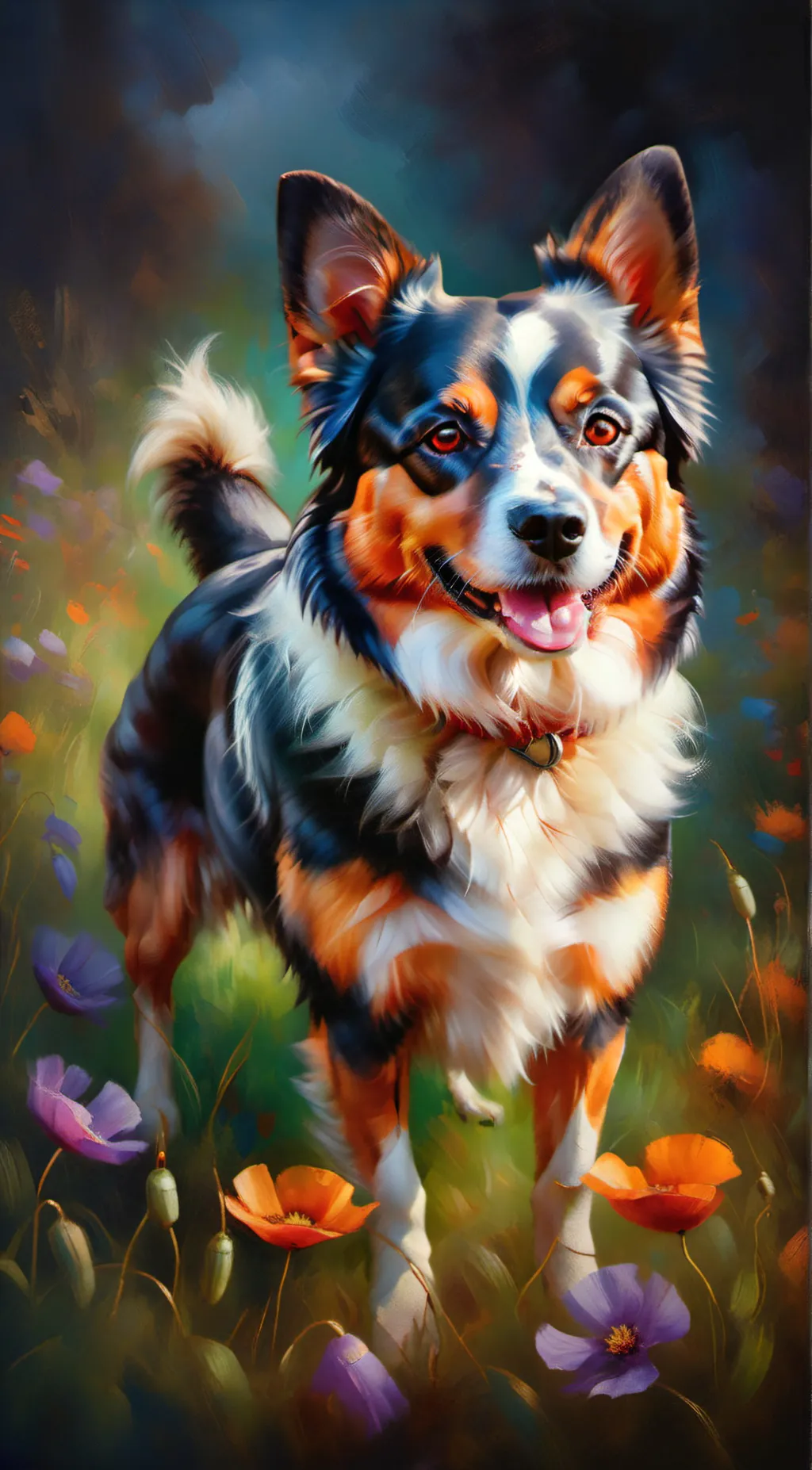ai character: smiling critters background