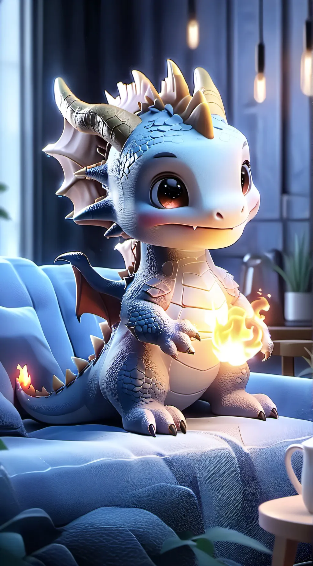 ai character: Cute dragon background