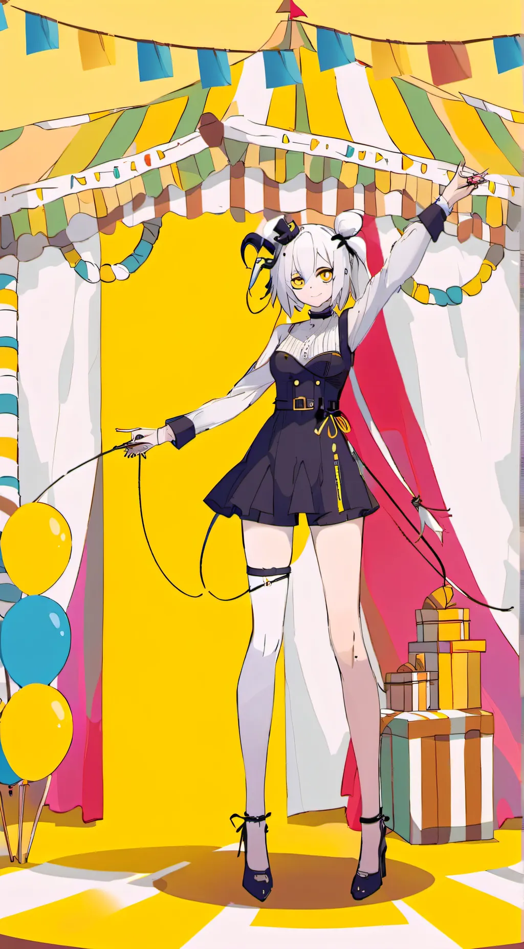 ai character: Digital circus background