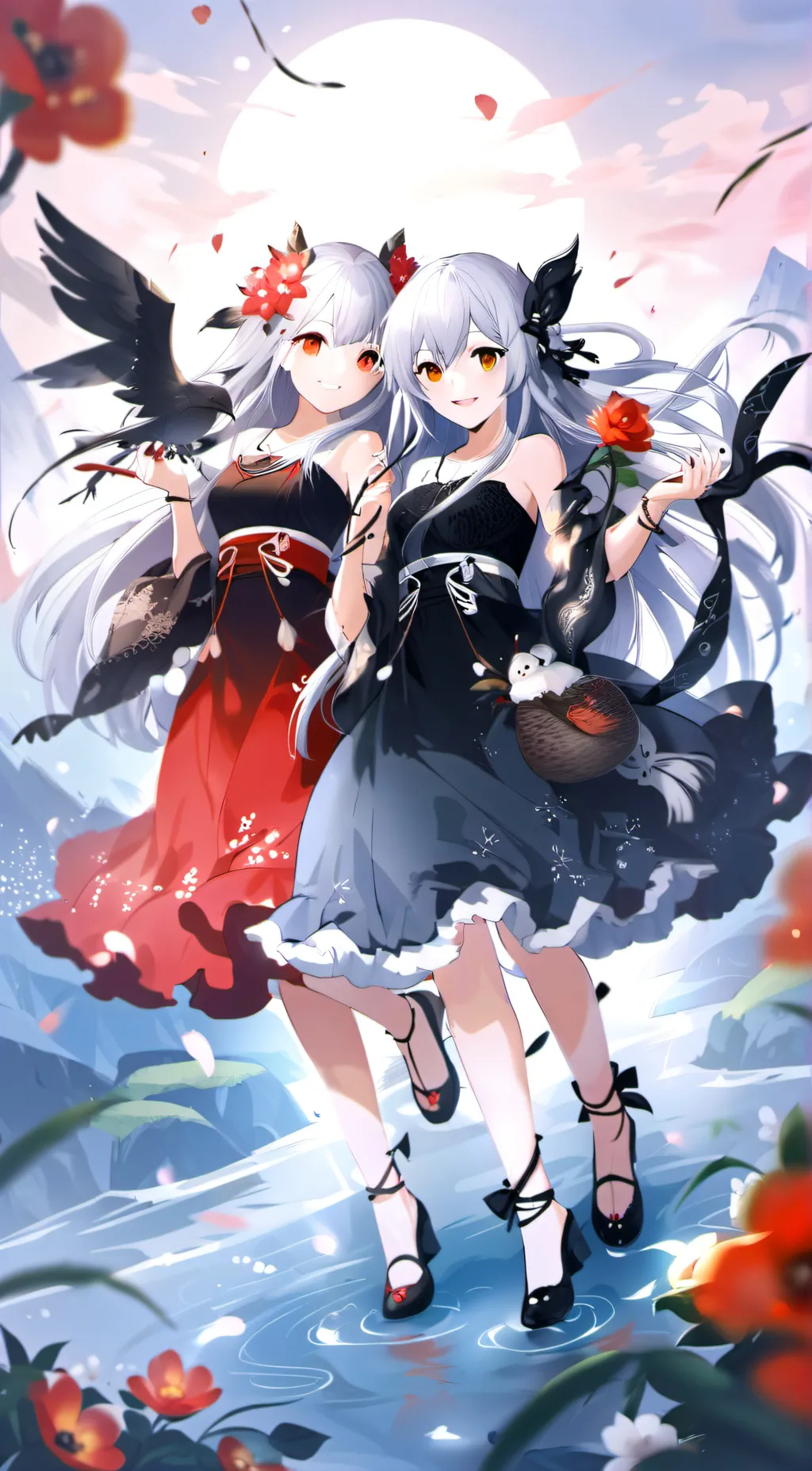 ai character: Croia and Annie  background