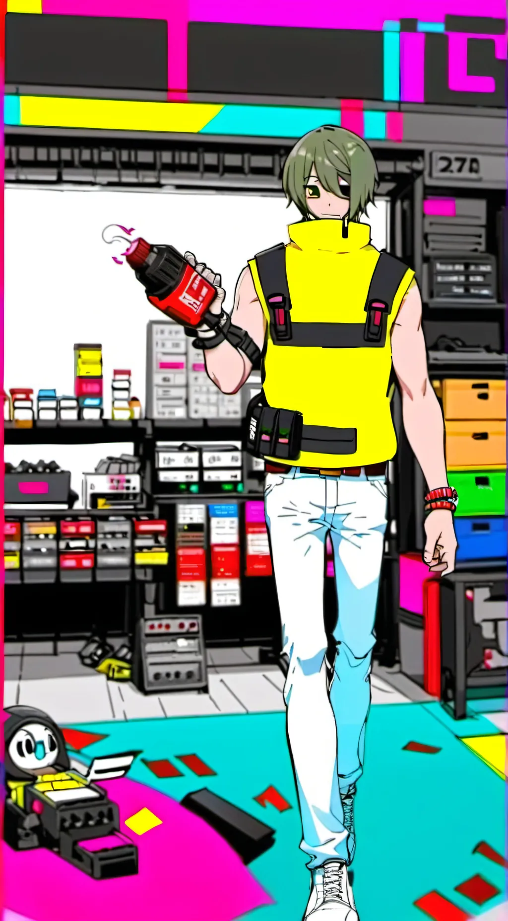 Talkie AI - Chat with yellow and glitchy