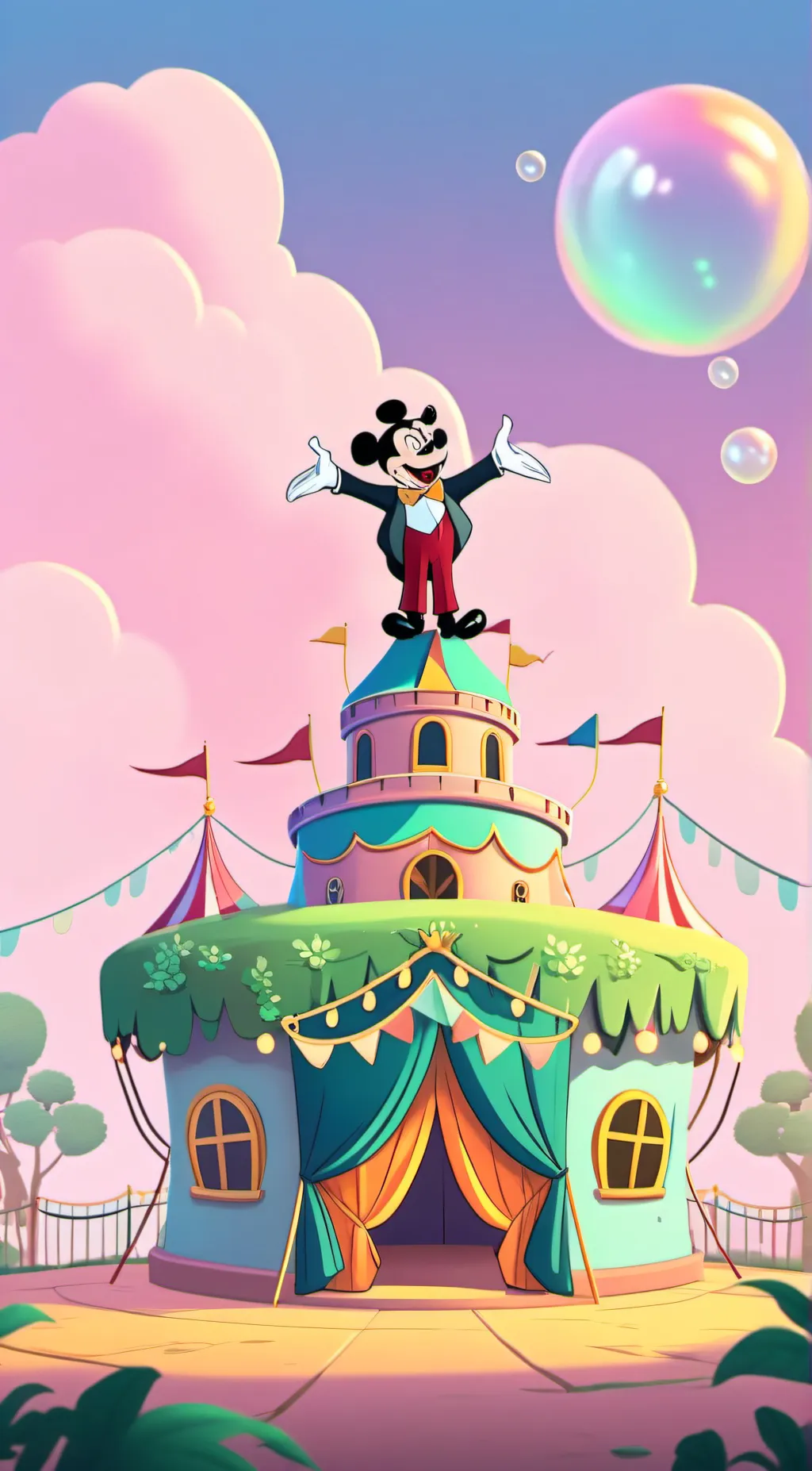 ai character: Mickey's circus background