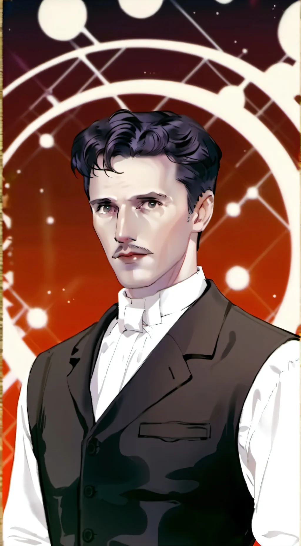 ai character: Nicola Tesla background