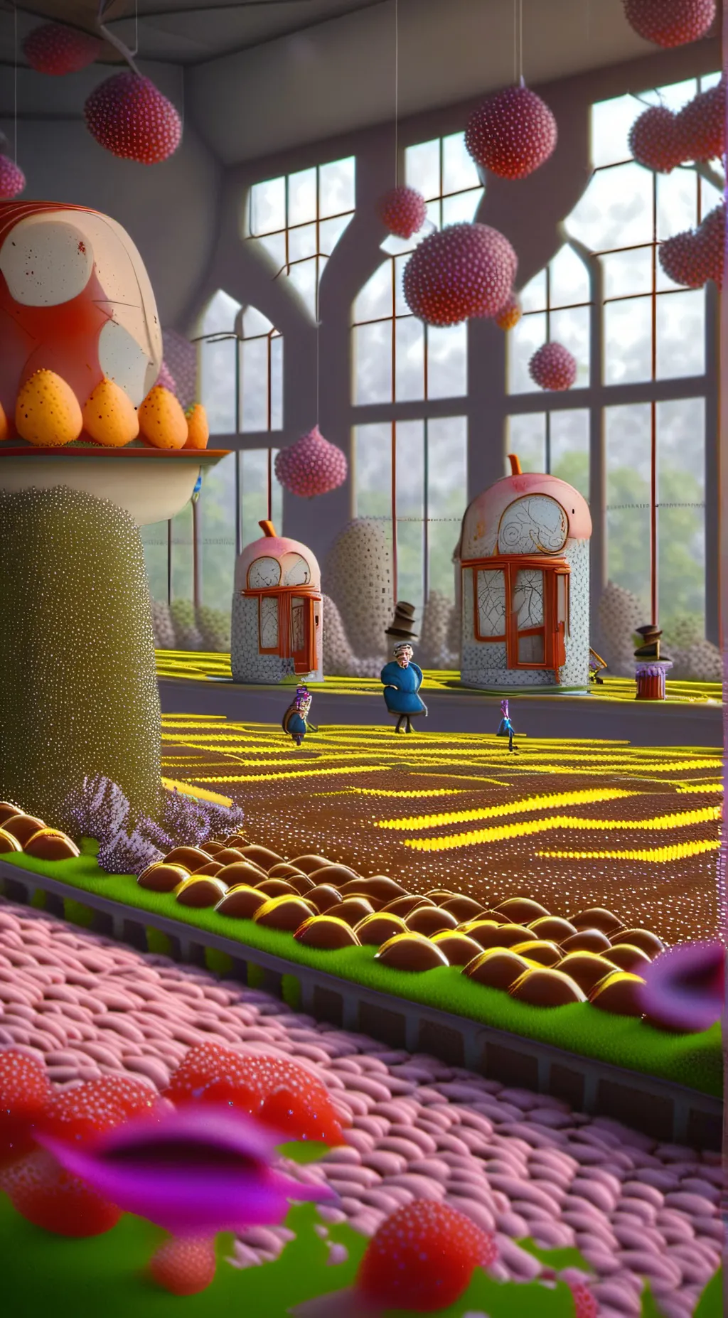 ai character: Dogdays factory background