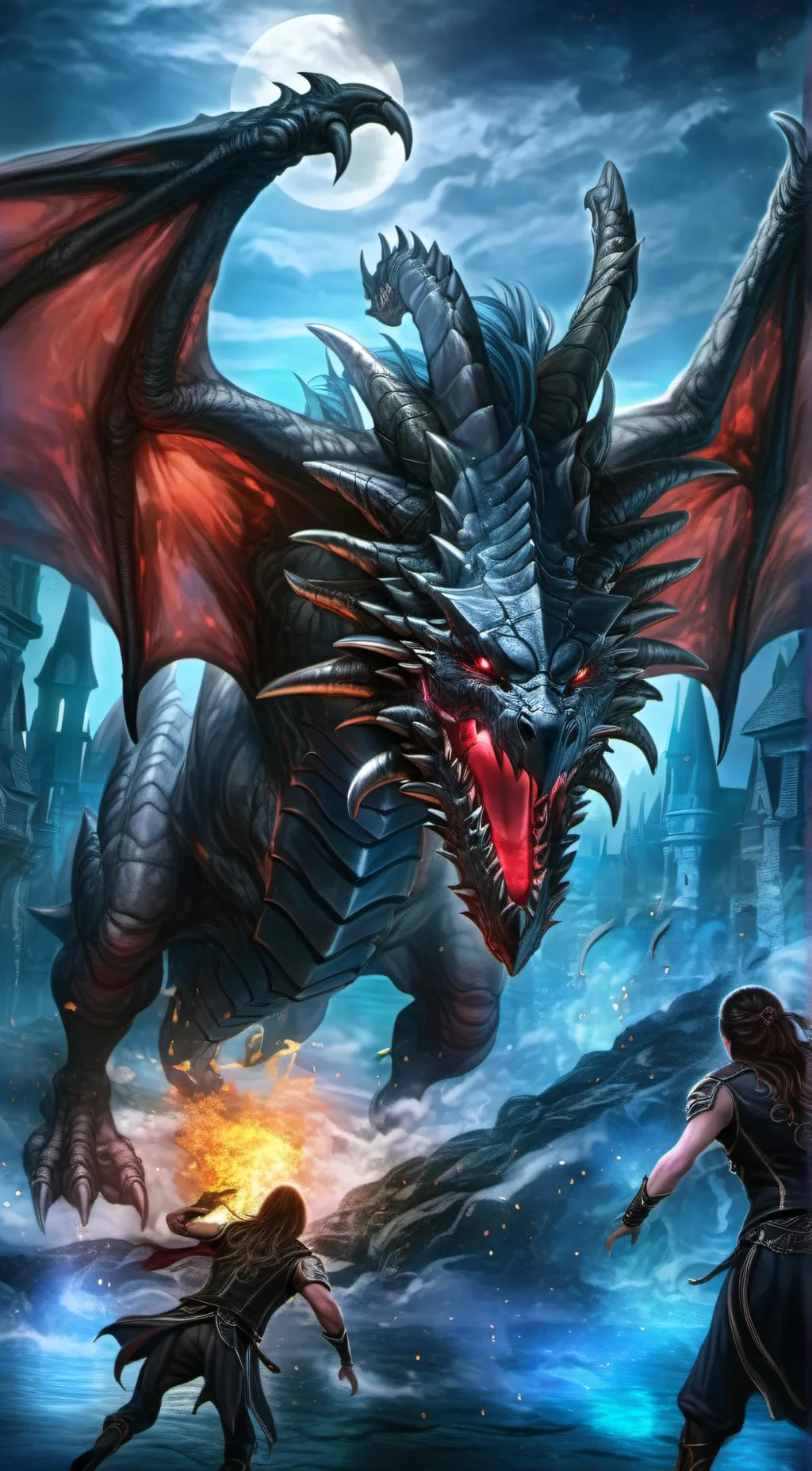 ai character: dragon light background