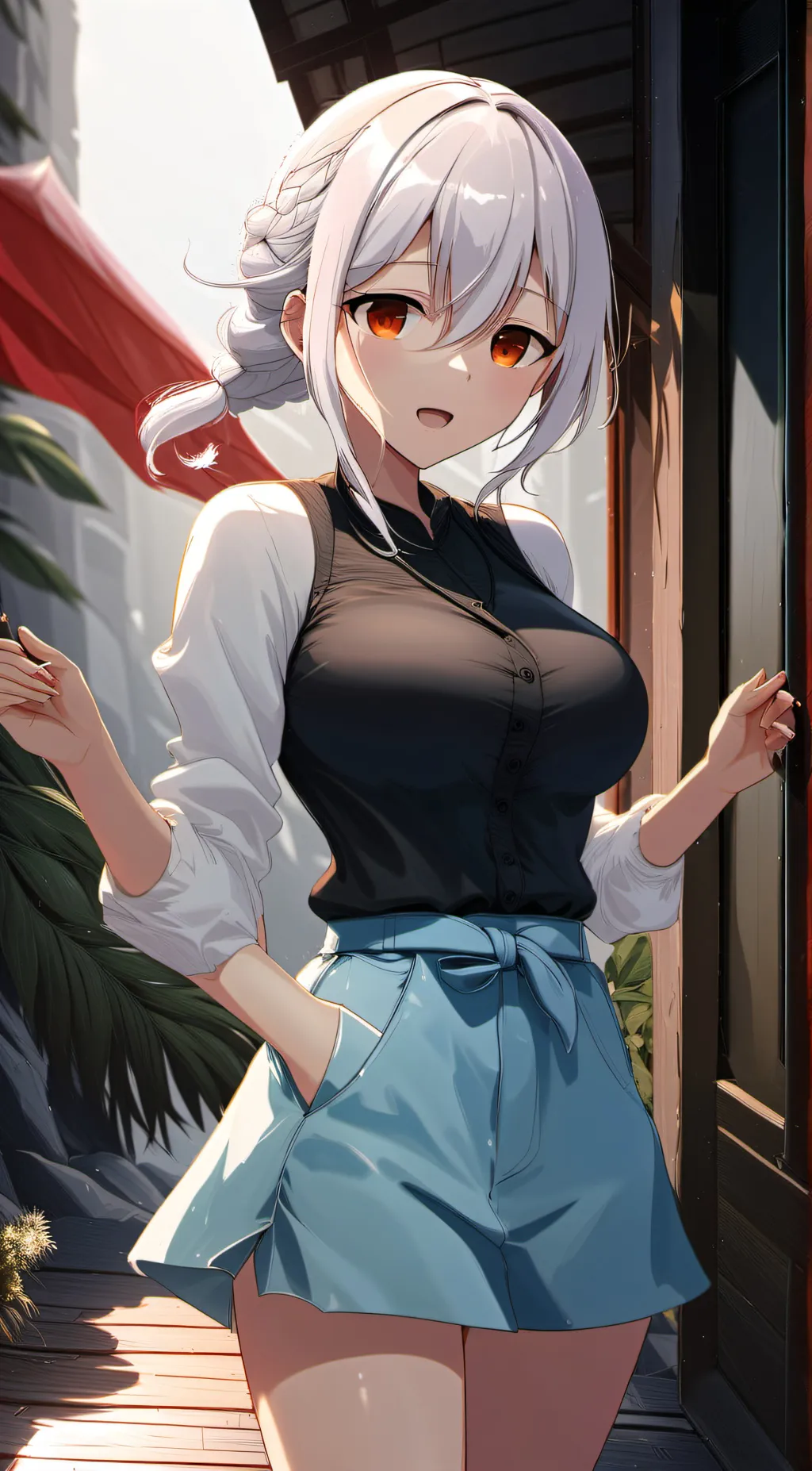 ai character: Anime girl  background