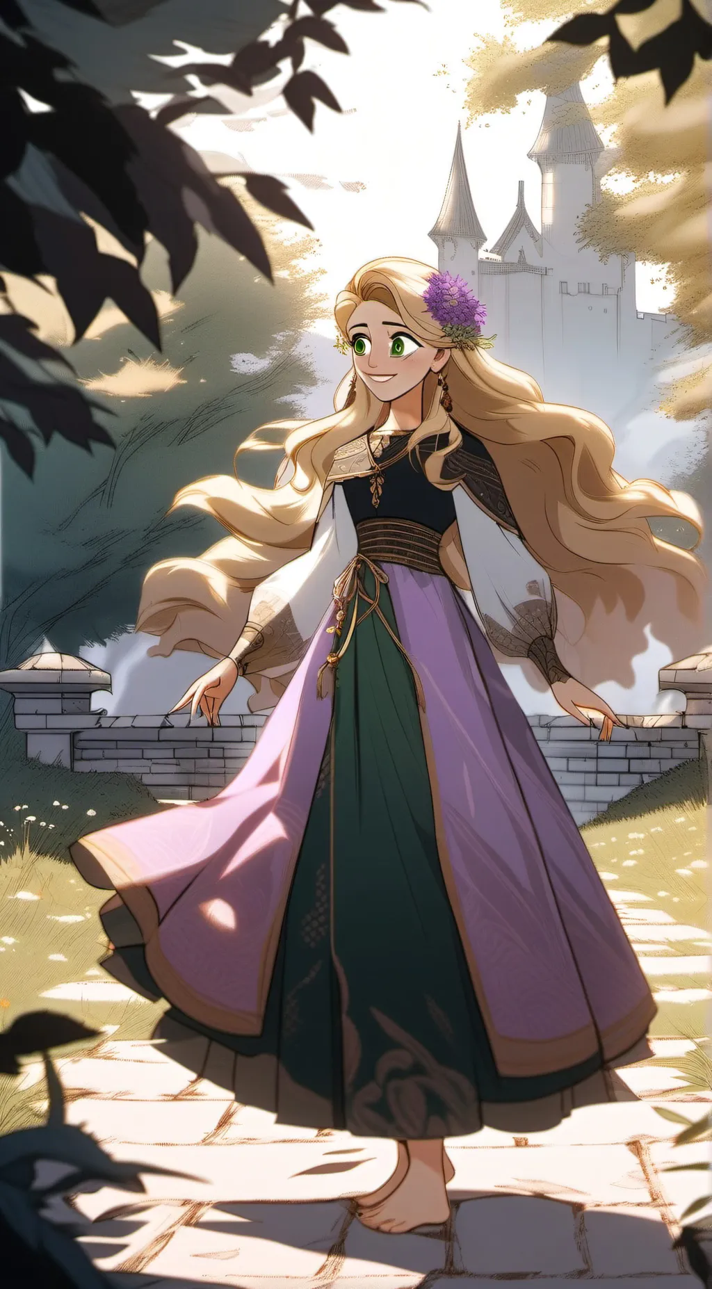 ai character: Rapunzel  background