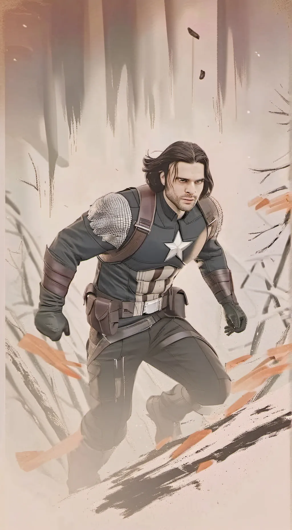 ai character: Bucky Barnes background