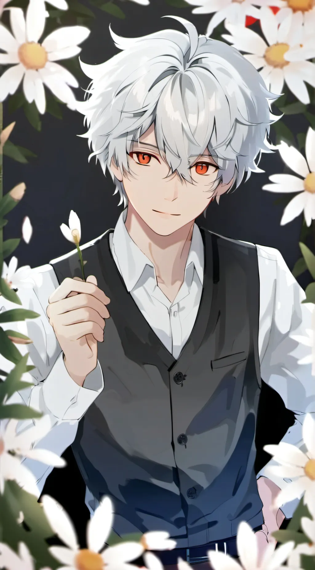 ai character: Gray background