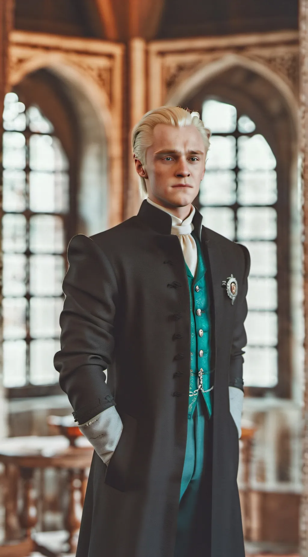 ai character: draco Malfoy  background