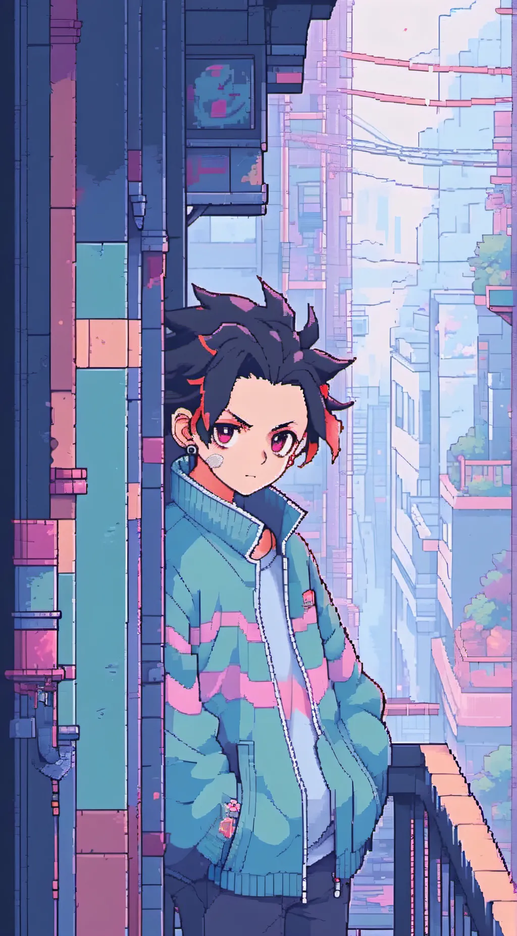 ai character: Tanjiro  background