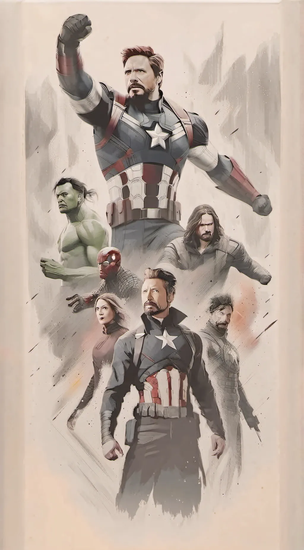 ai character: The Avengers background