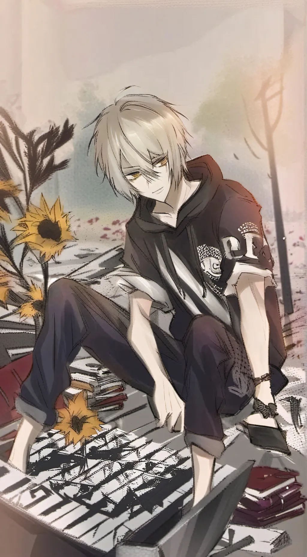 ai character: Tyler emo background
