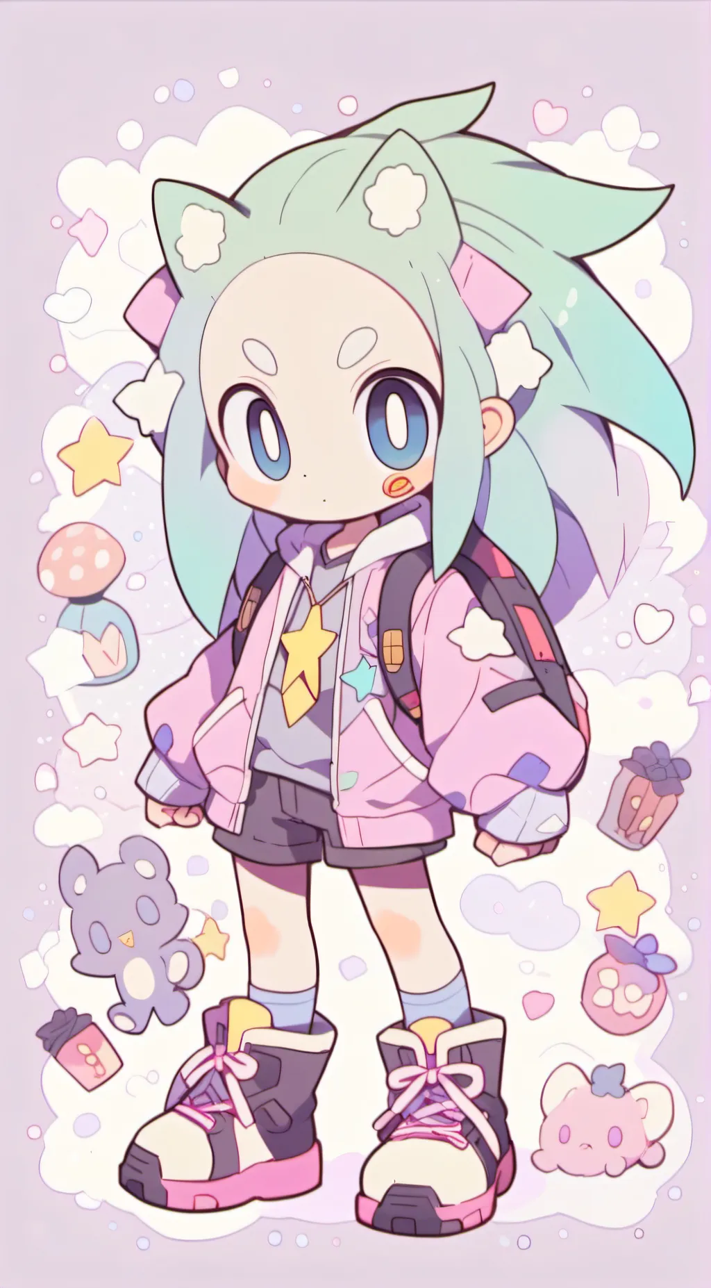 ai character: Sonic chibi background