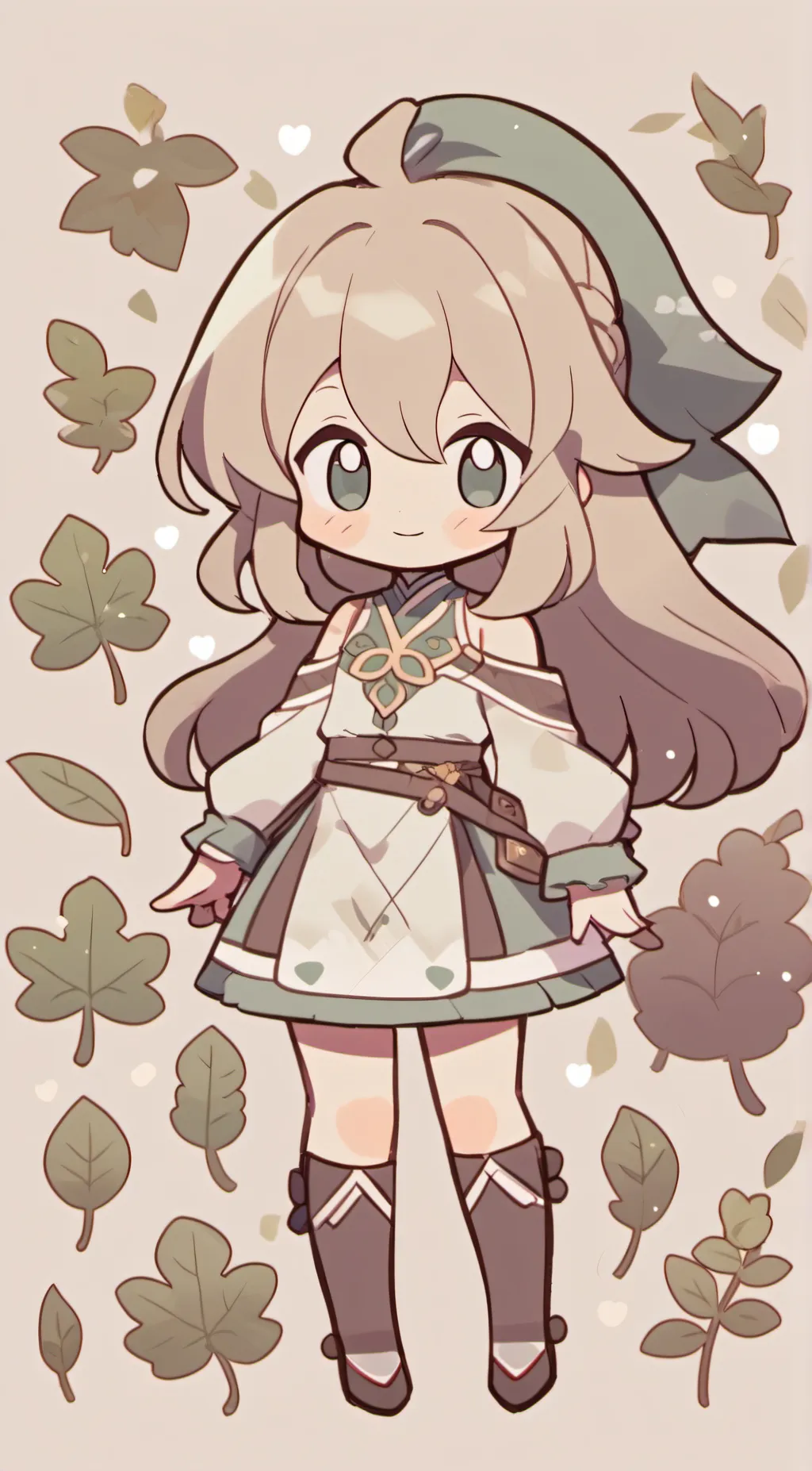 ai character: leafy background