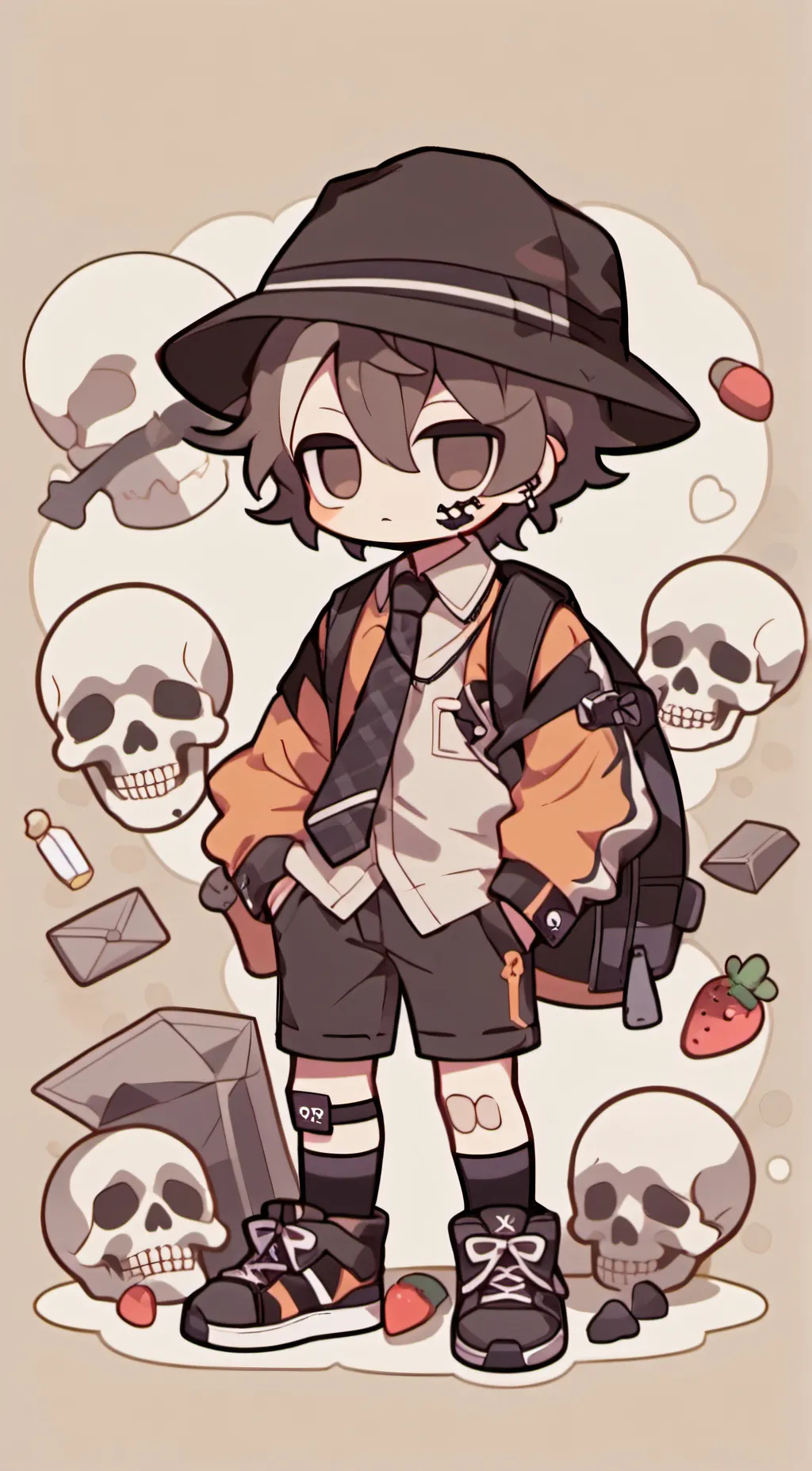 ai character: Nightmare sans background