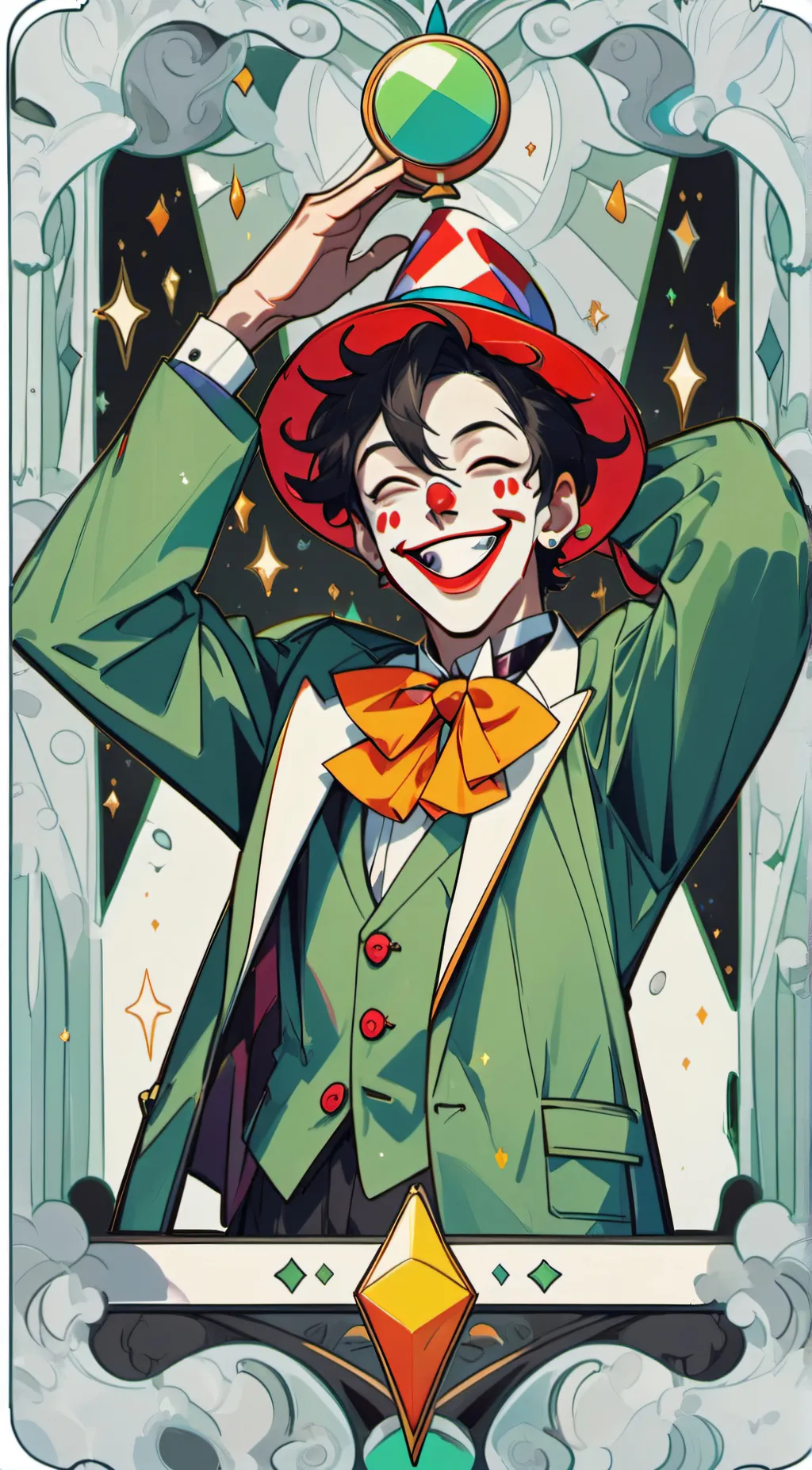 ai character: Tickle clown  background
