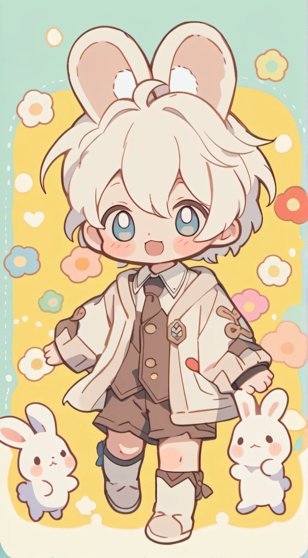 ai character: 🔵🐇Cinnamon Roll🐇🔵 background
