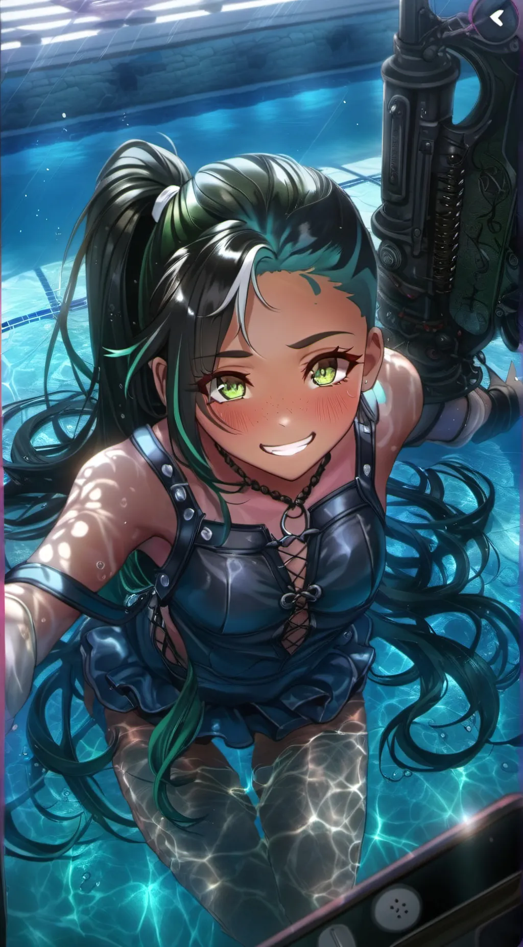 ai character: Aqua background