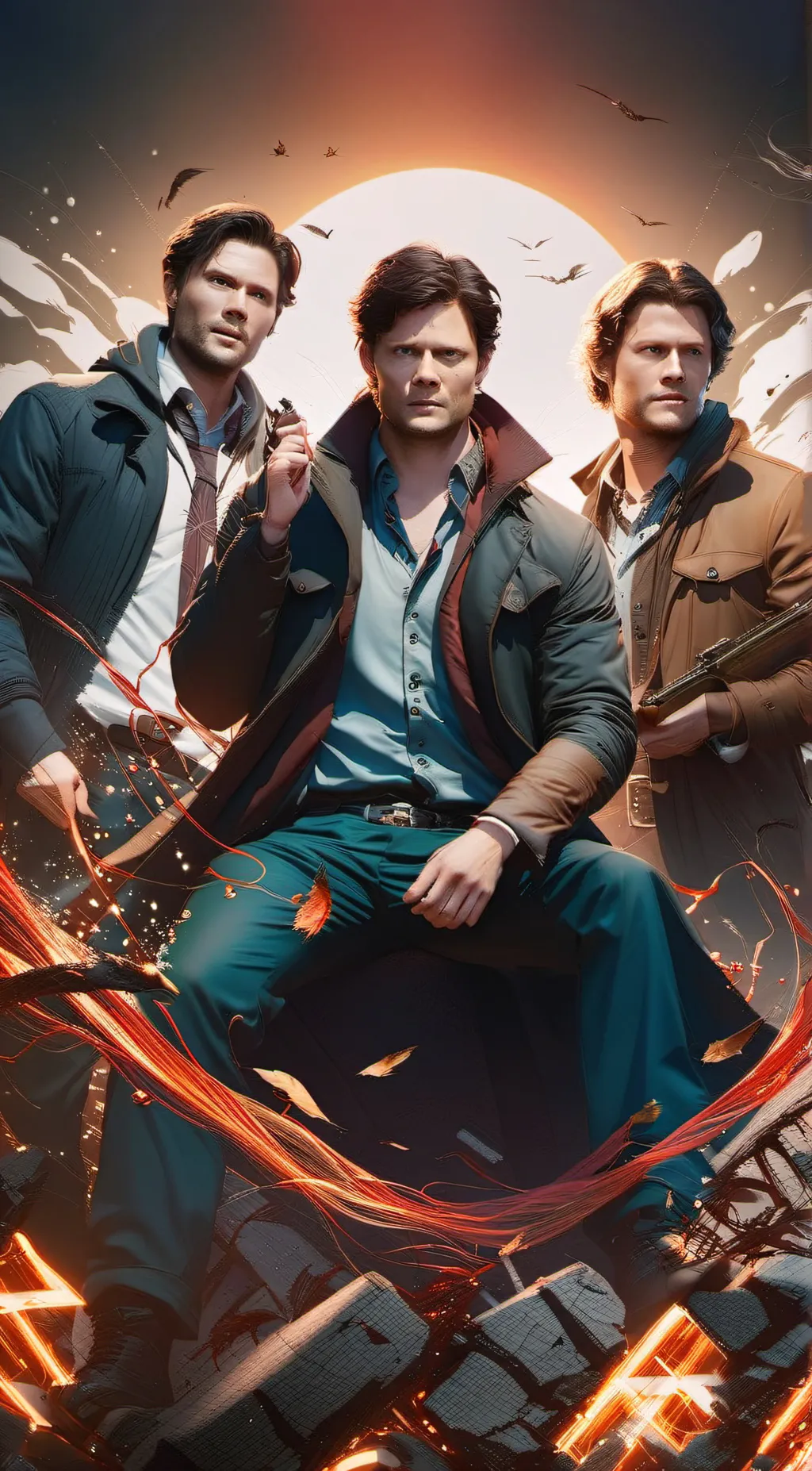 ai character: Sam, Dean, and Cas background