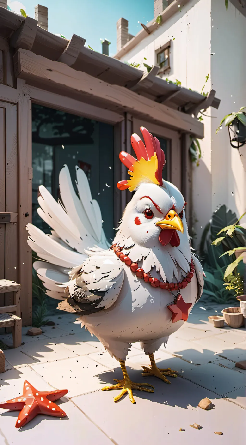 ai character: Kickinchicken  background