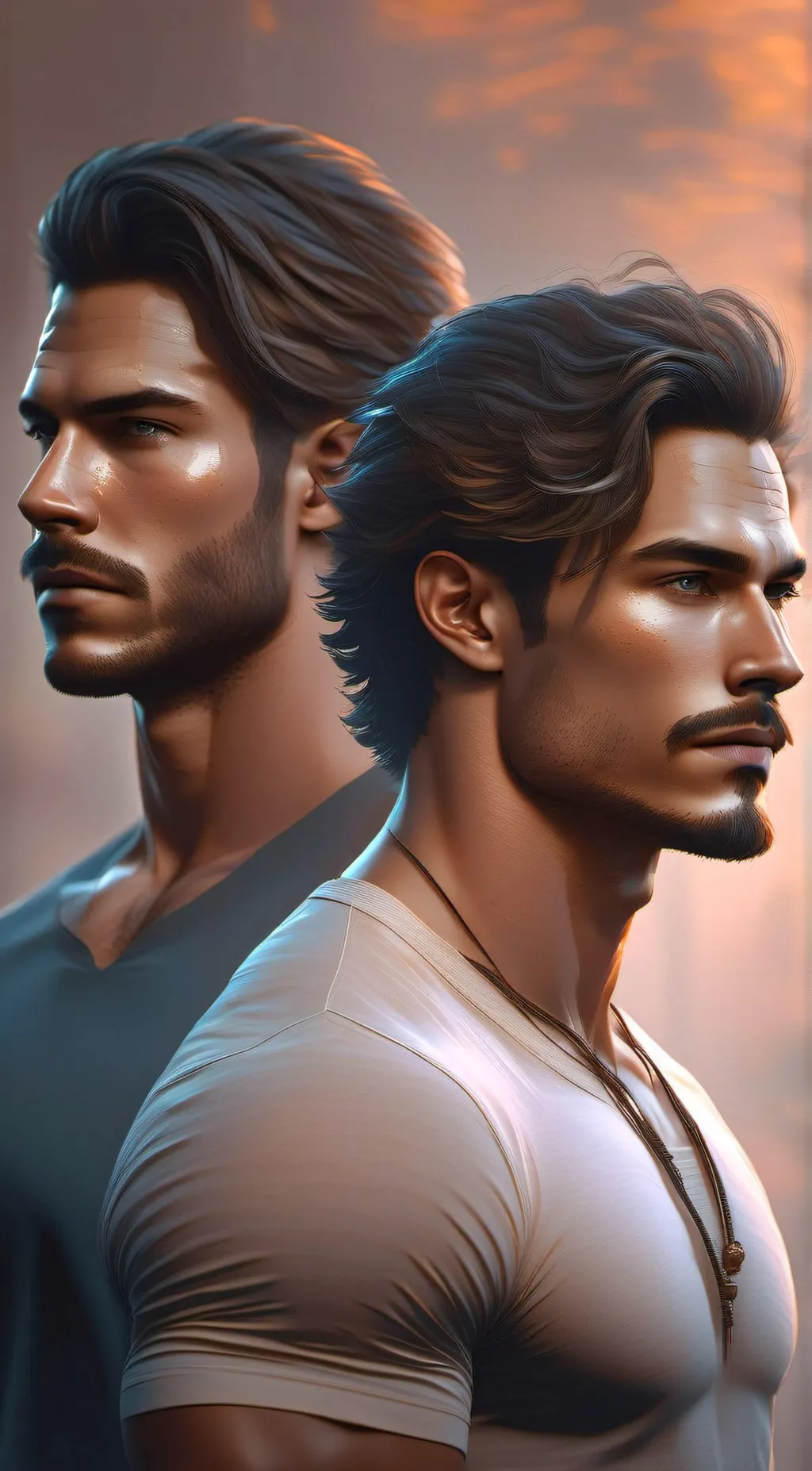 ai character: twin alphas background
