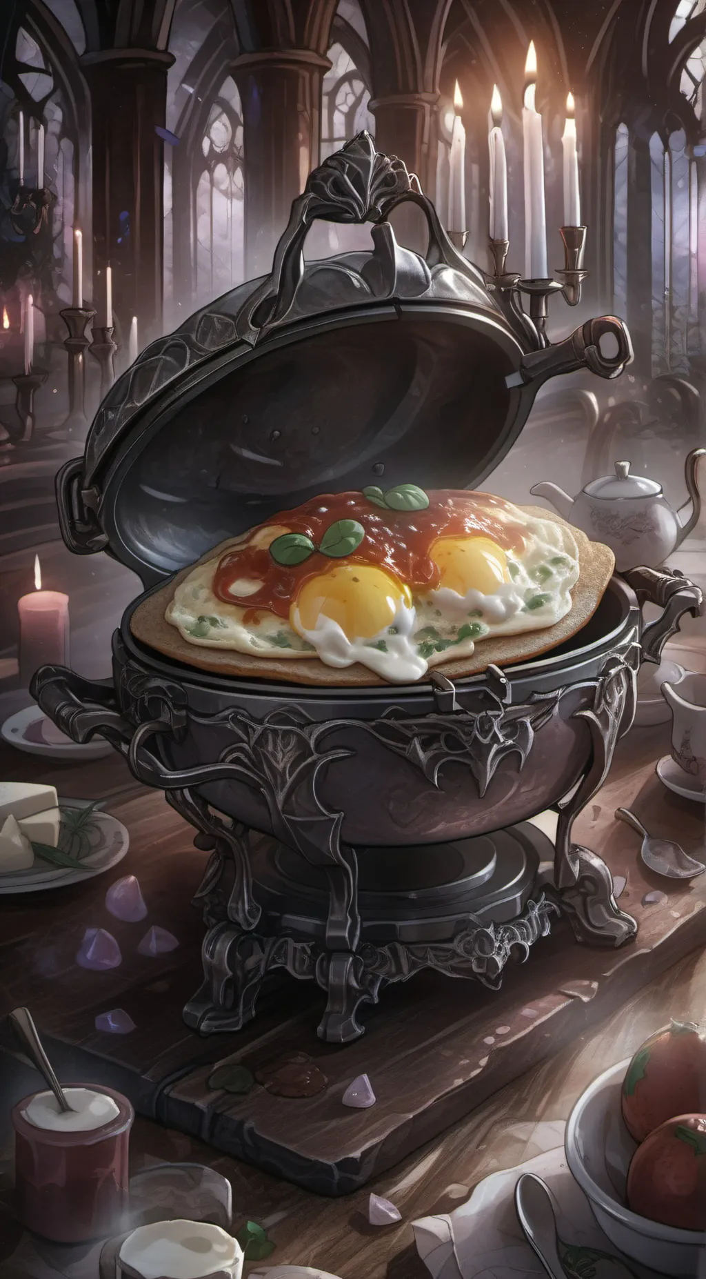 ai character: Omelette  background