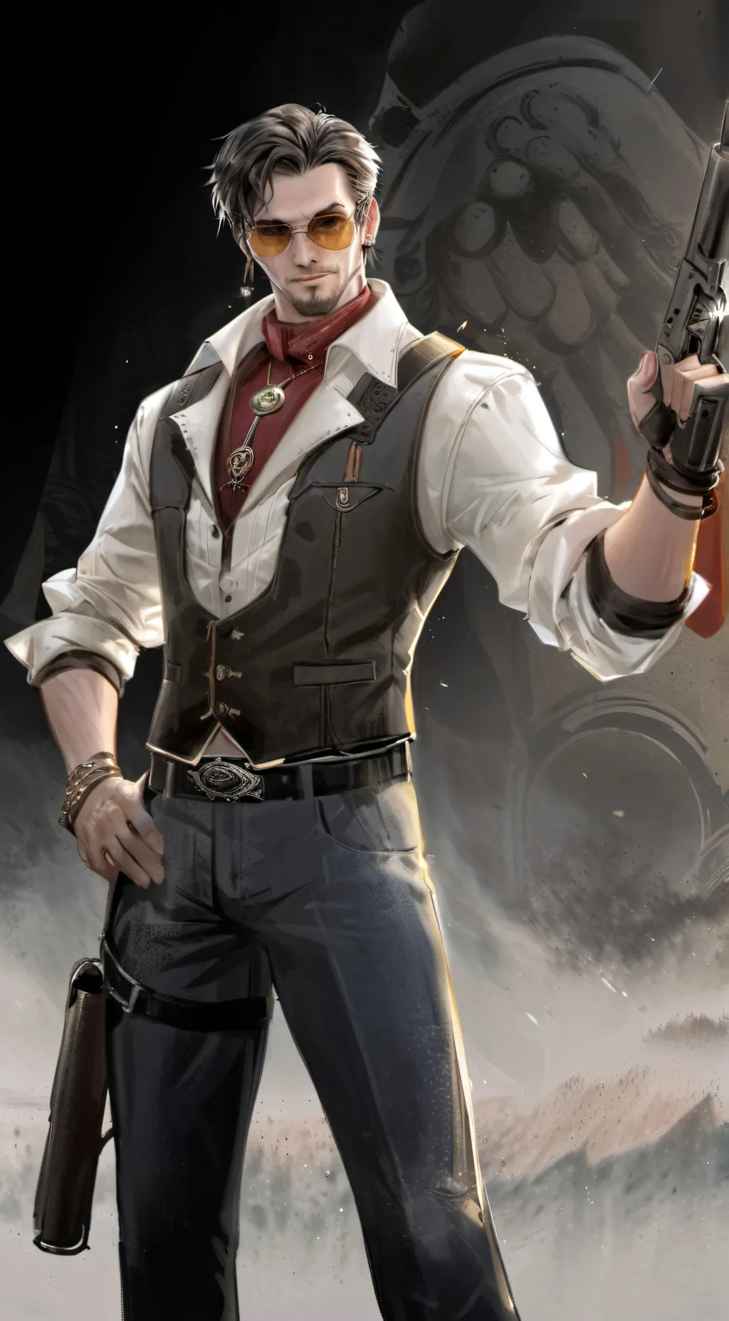 ai character: gunslingerpro background