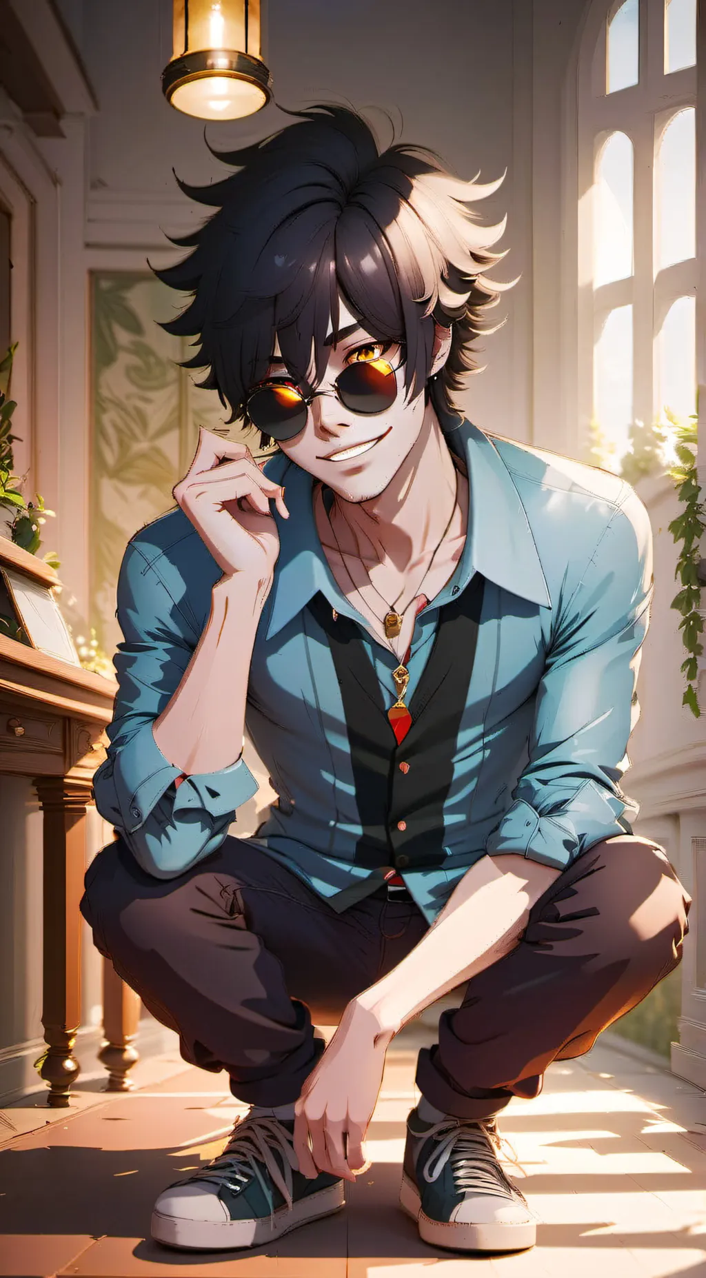 ai character: Valentino  background