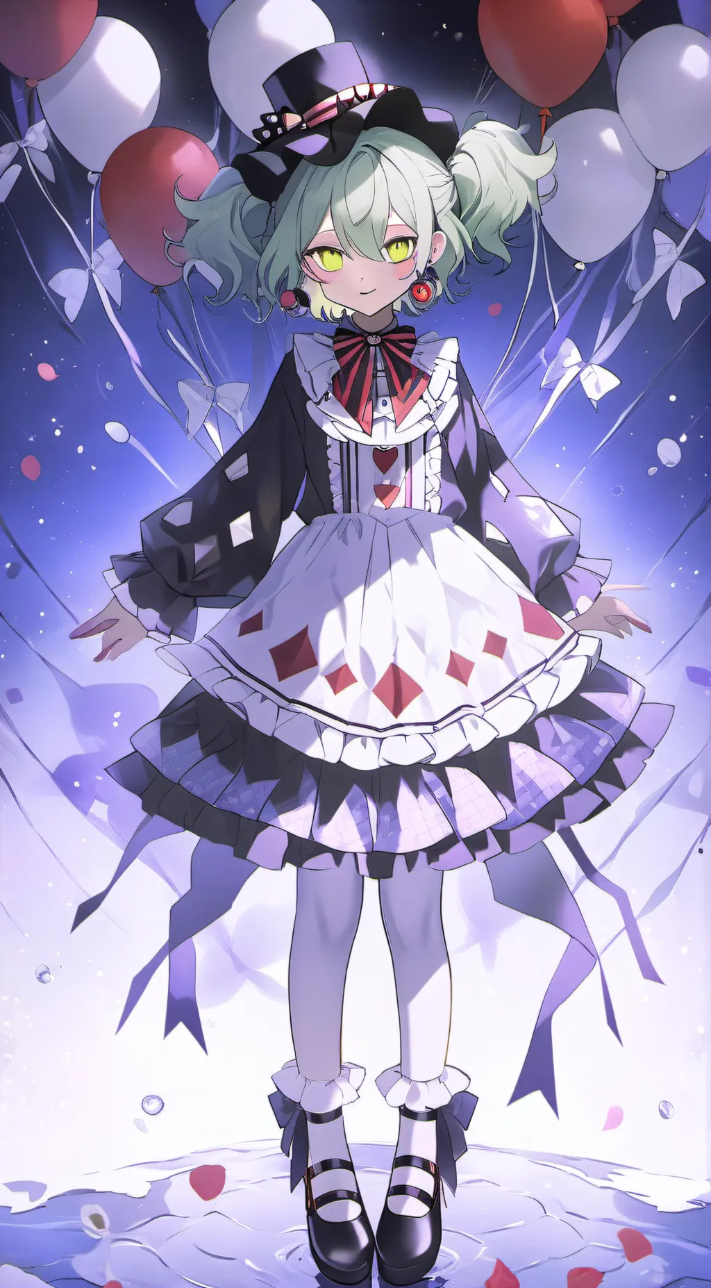 ai character: Violet background