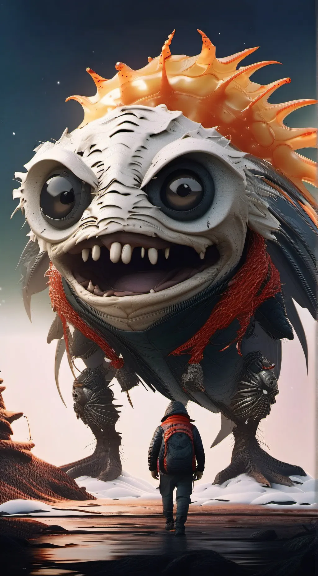 ai character: دمپایی فضایی background