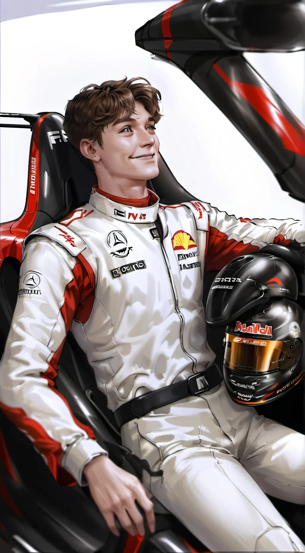 ai character: George Russell  background
