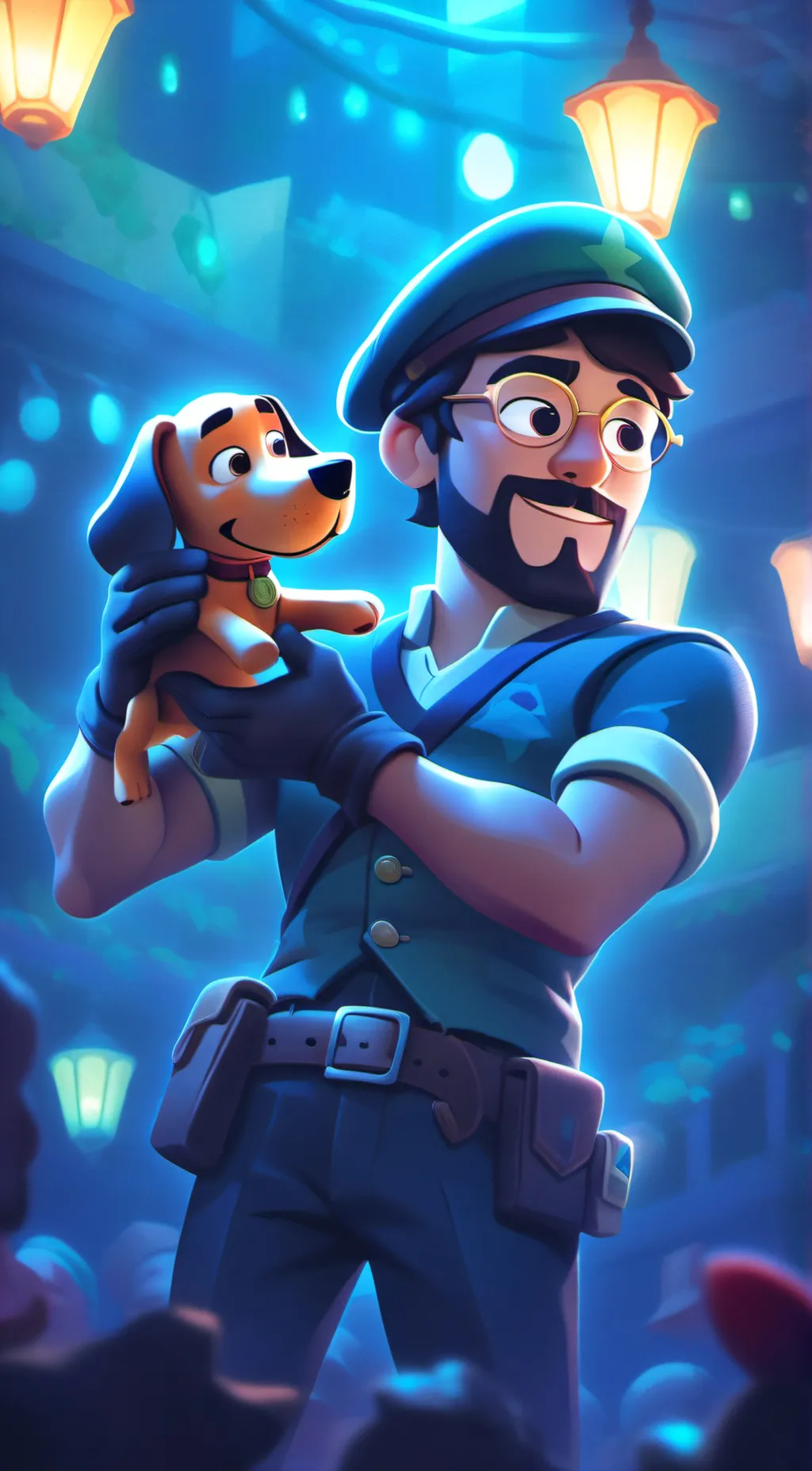 ai character: Smiling critters background