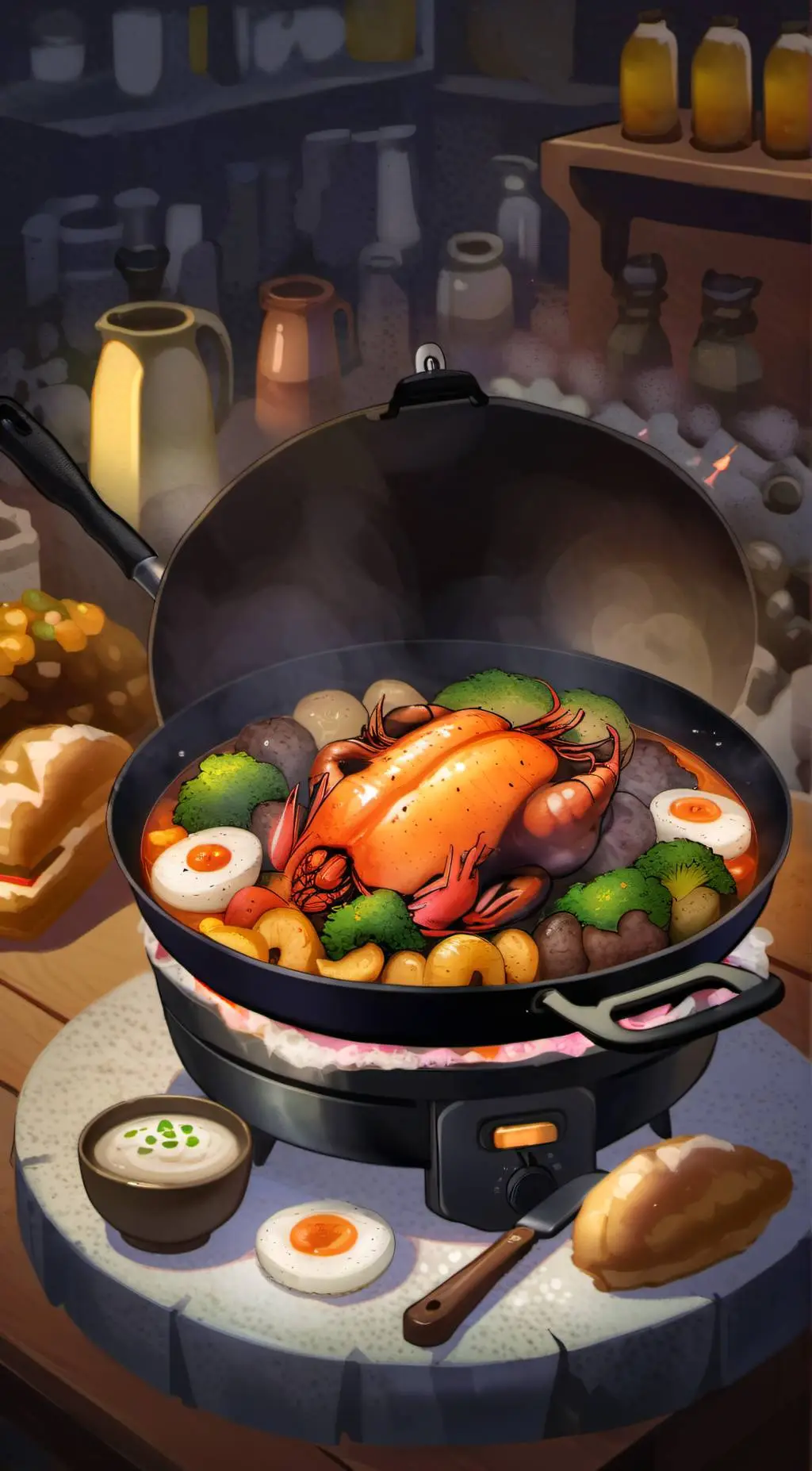 ai character: delicious dungeon. background