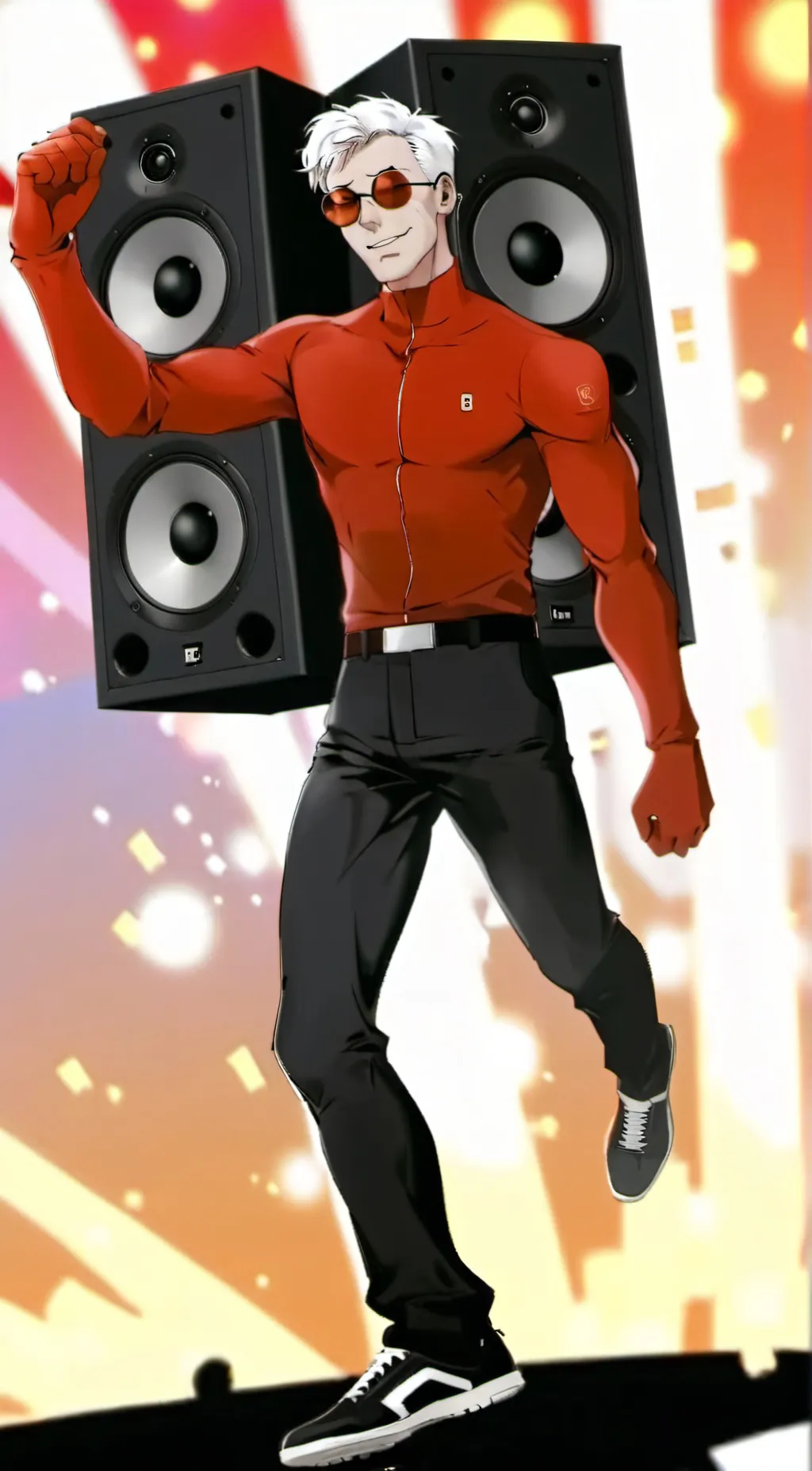 ai character: titan speaker man  background