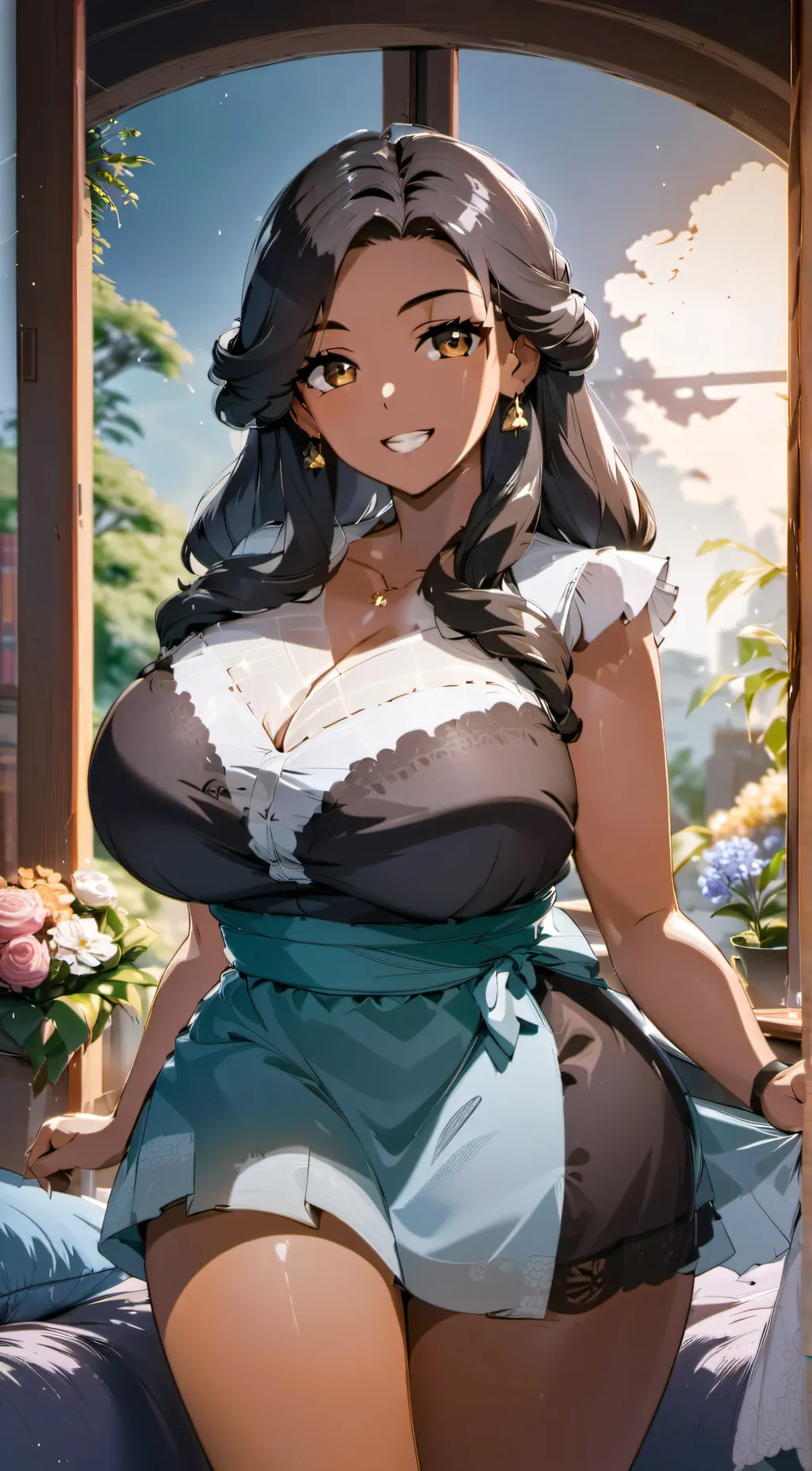 ai character: Violet background
