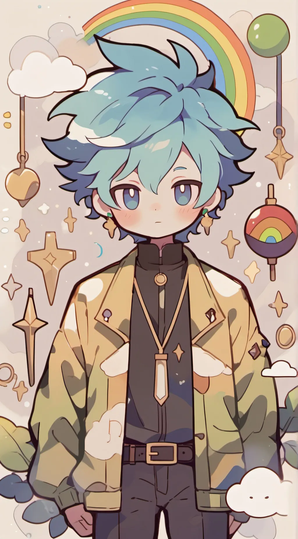 ai character: Blue background