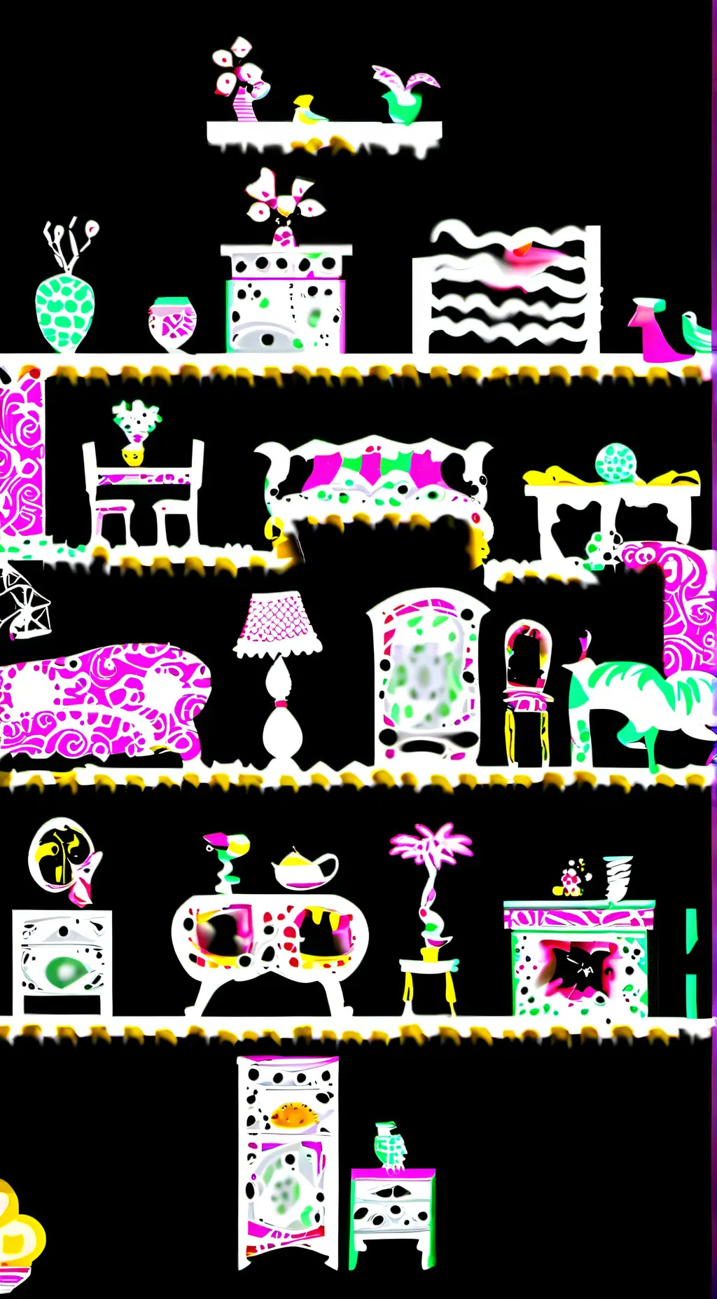 ai character: Gabby dollhouse  background