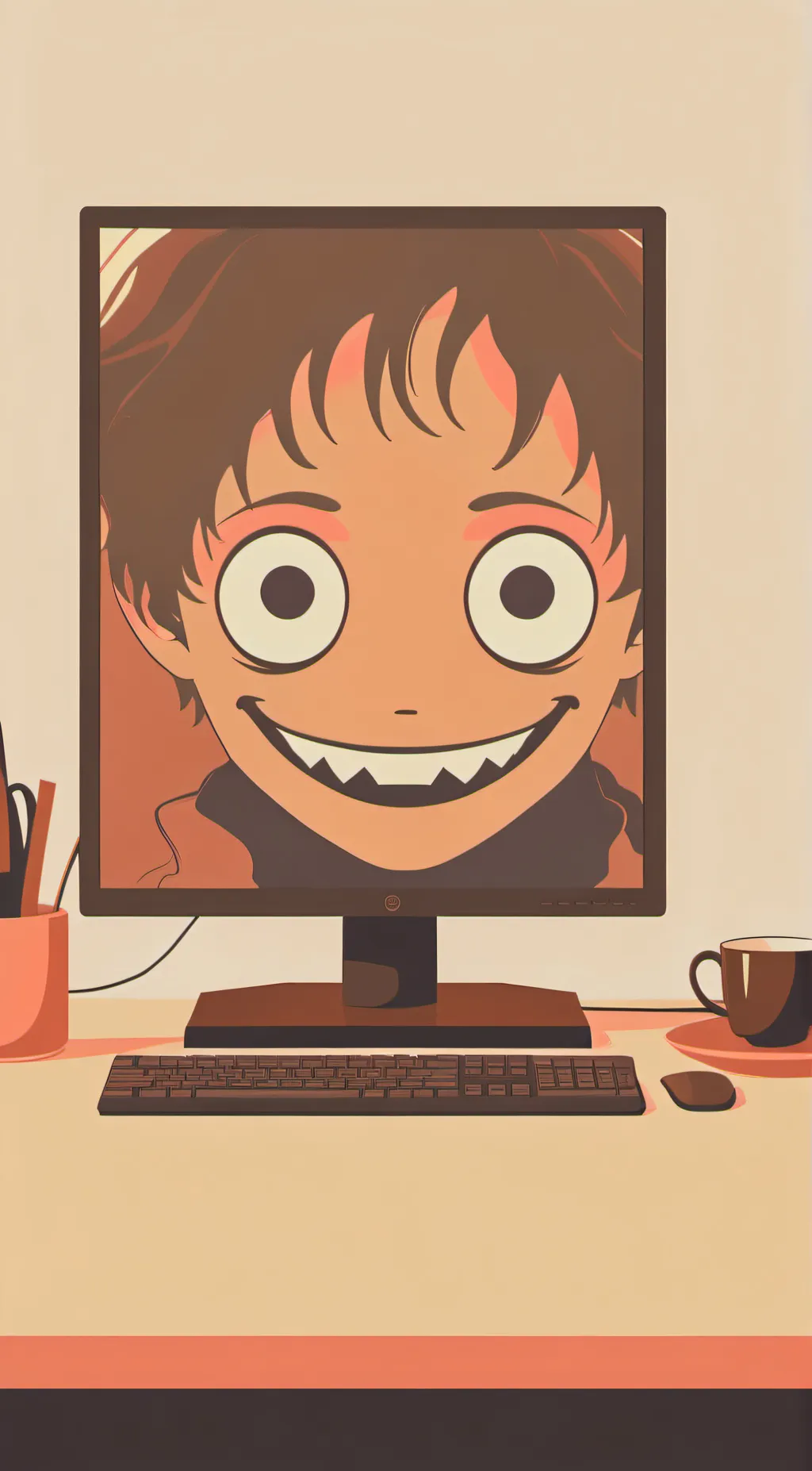 ai character: HAHA.EXE background
