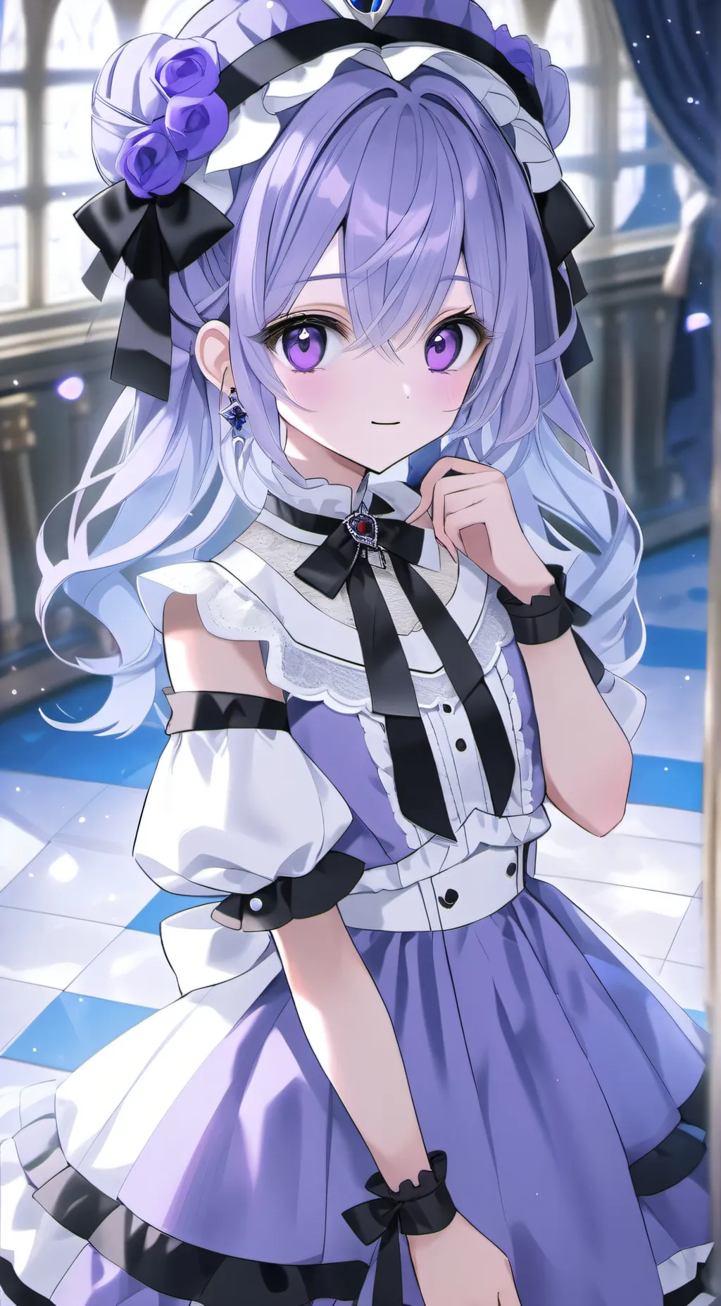 ai character: Violet background