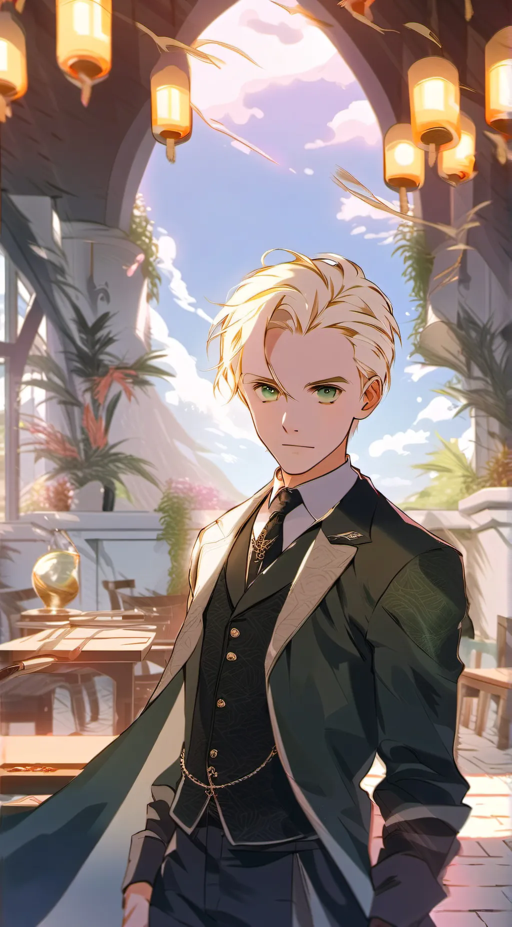 ai character: Draco Malfoy🐍💚 background