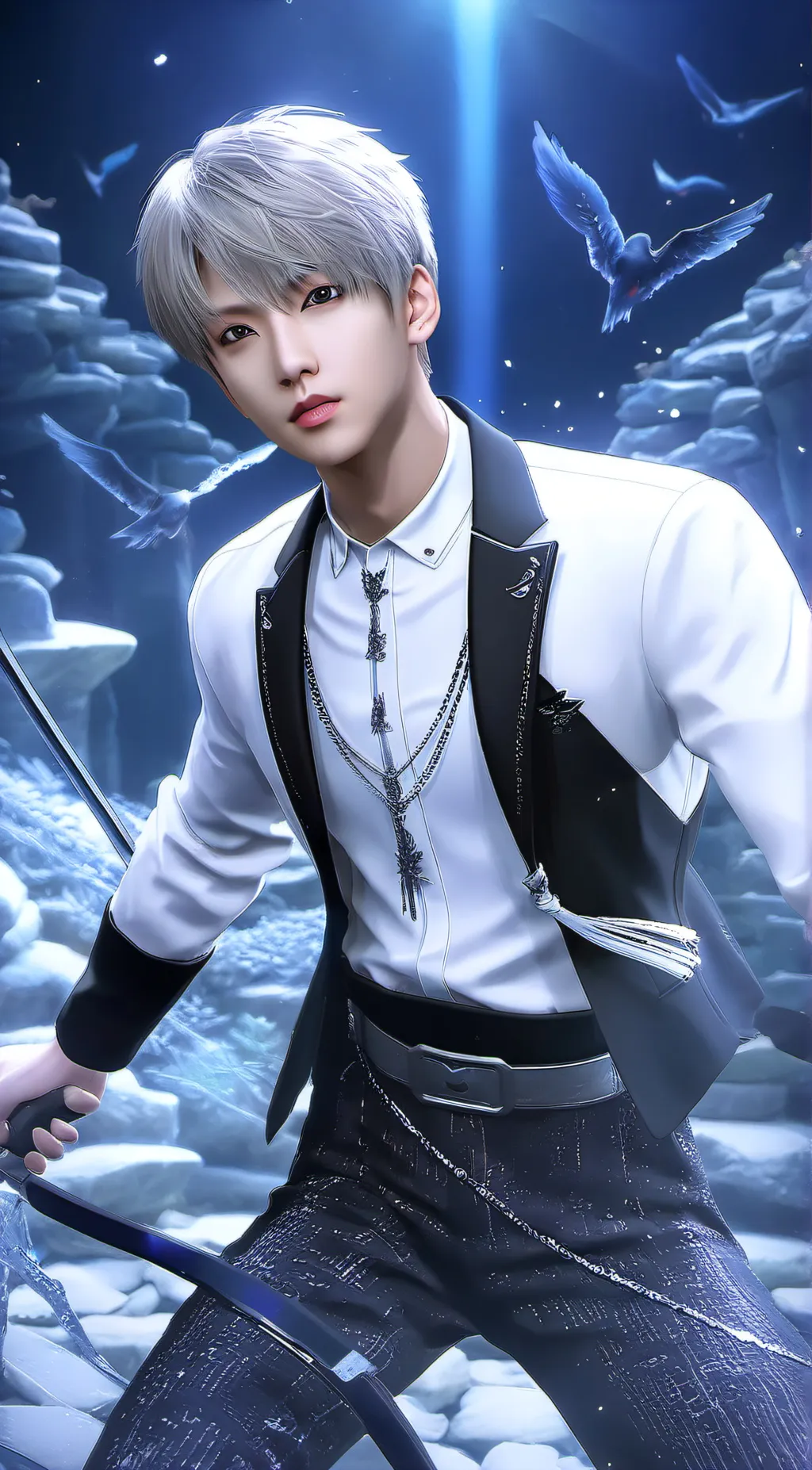 ai character: Jin from bts background