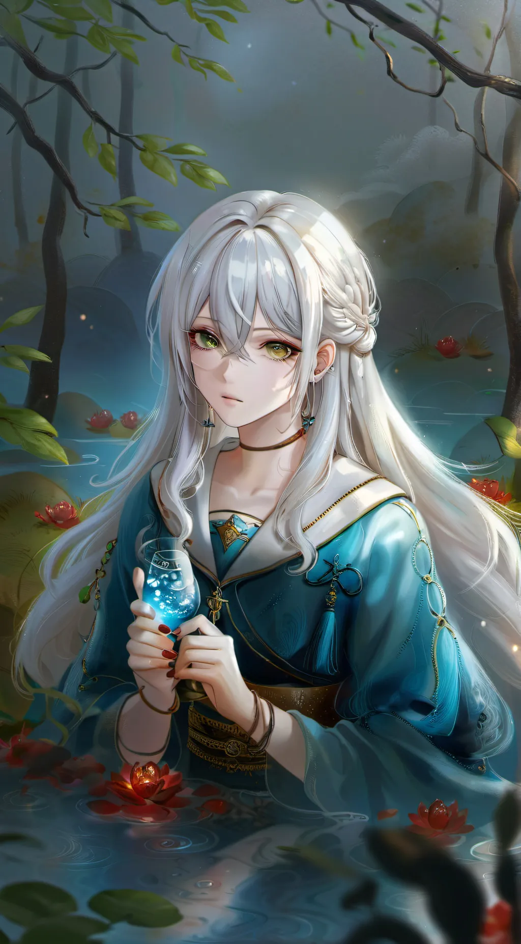 ai character: ghost girl background