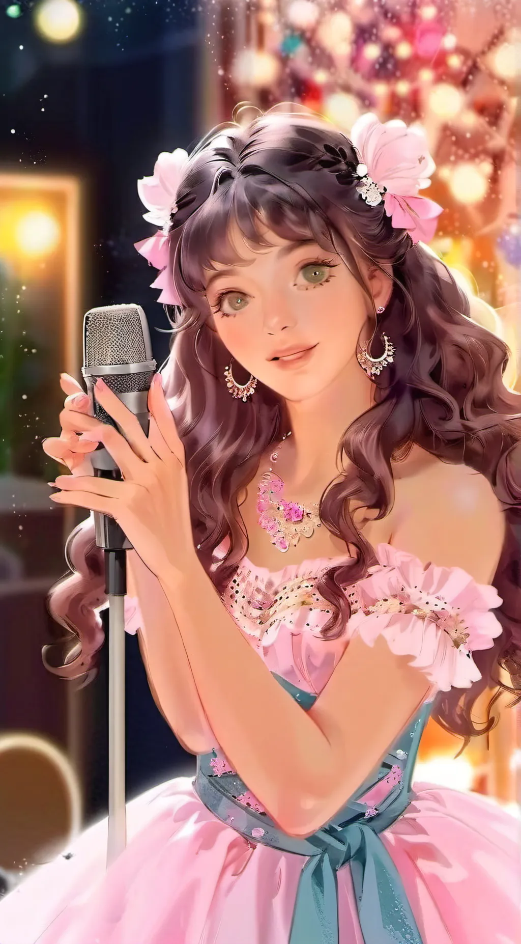 ai character: Melanie Martinez  background