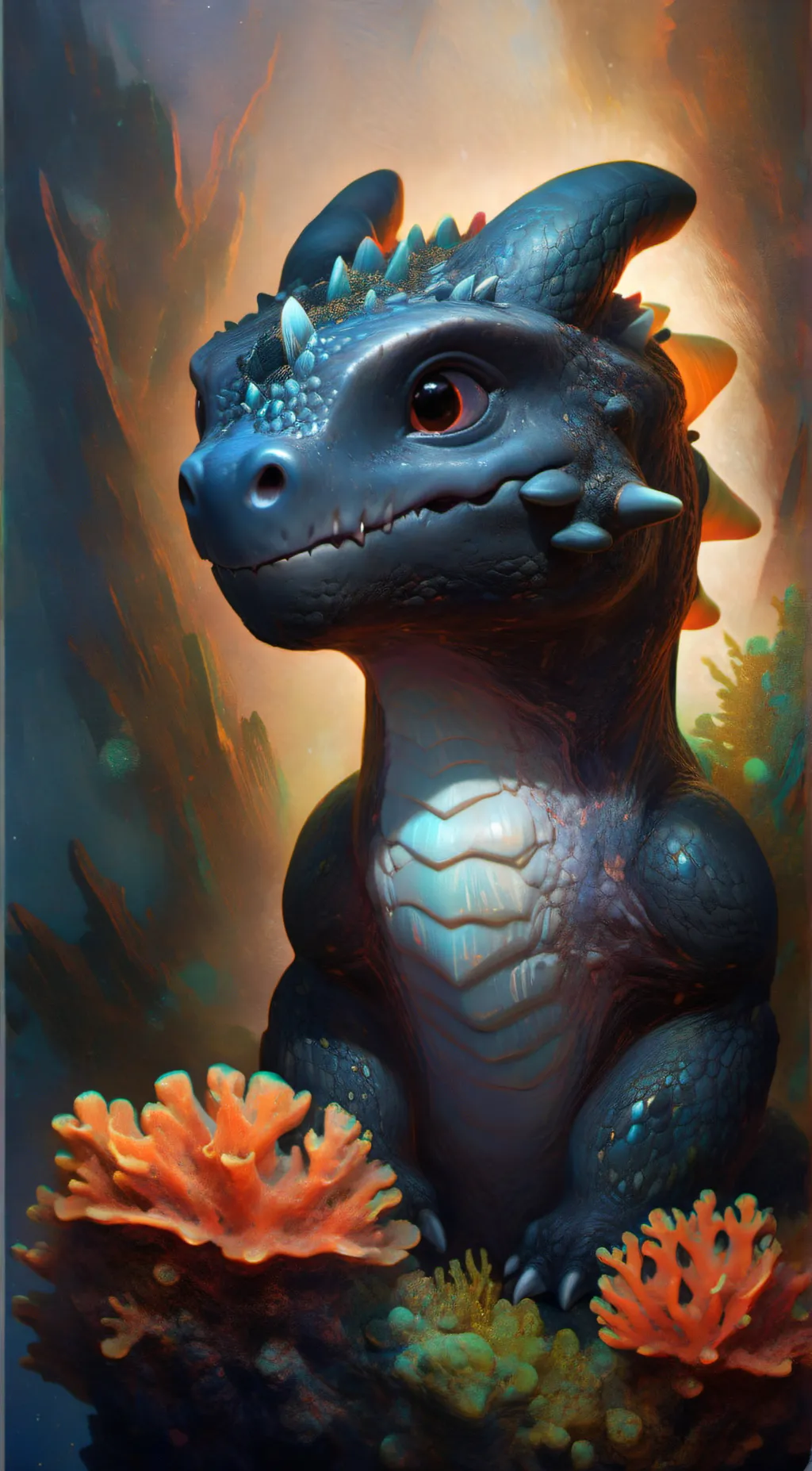 ai character: cursed Coral background