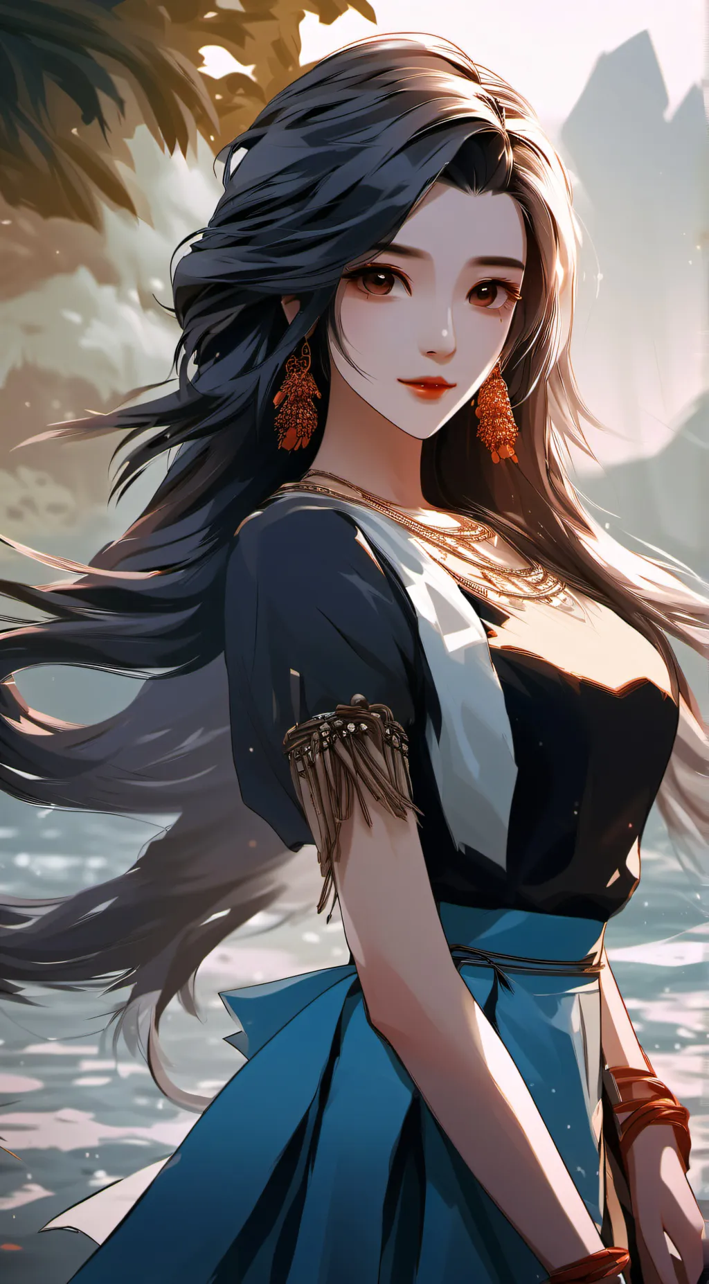 ai character: summer background