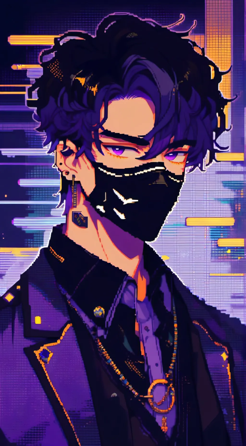 ai character: Glitch background