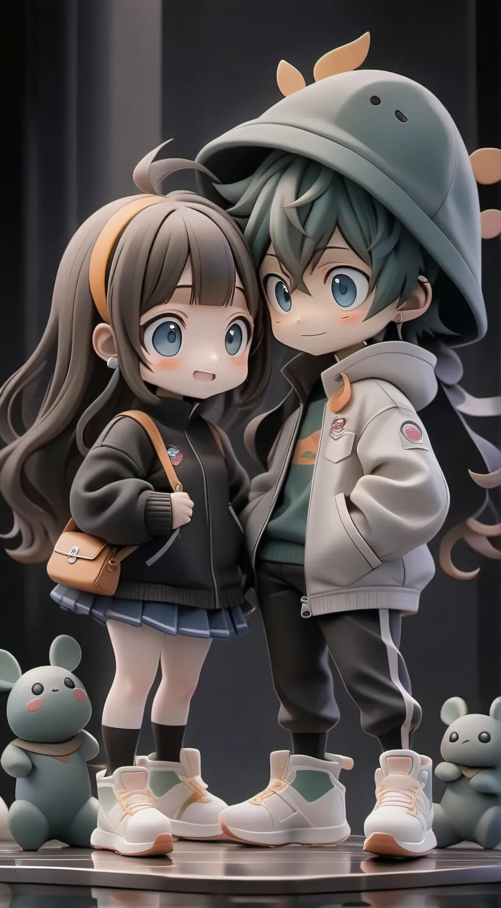 ai character: Deku and uraraka  background