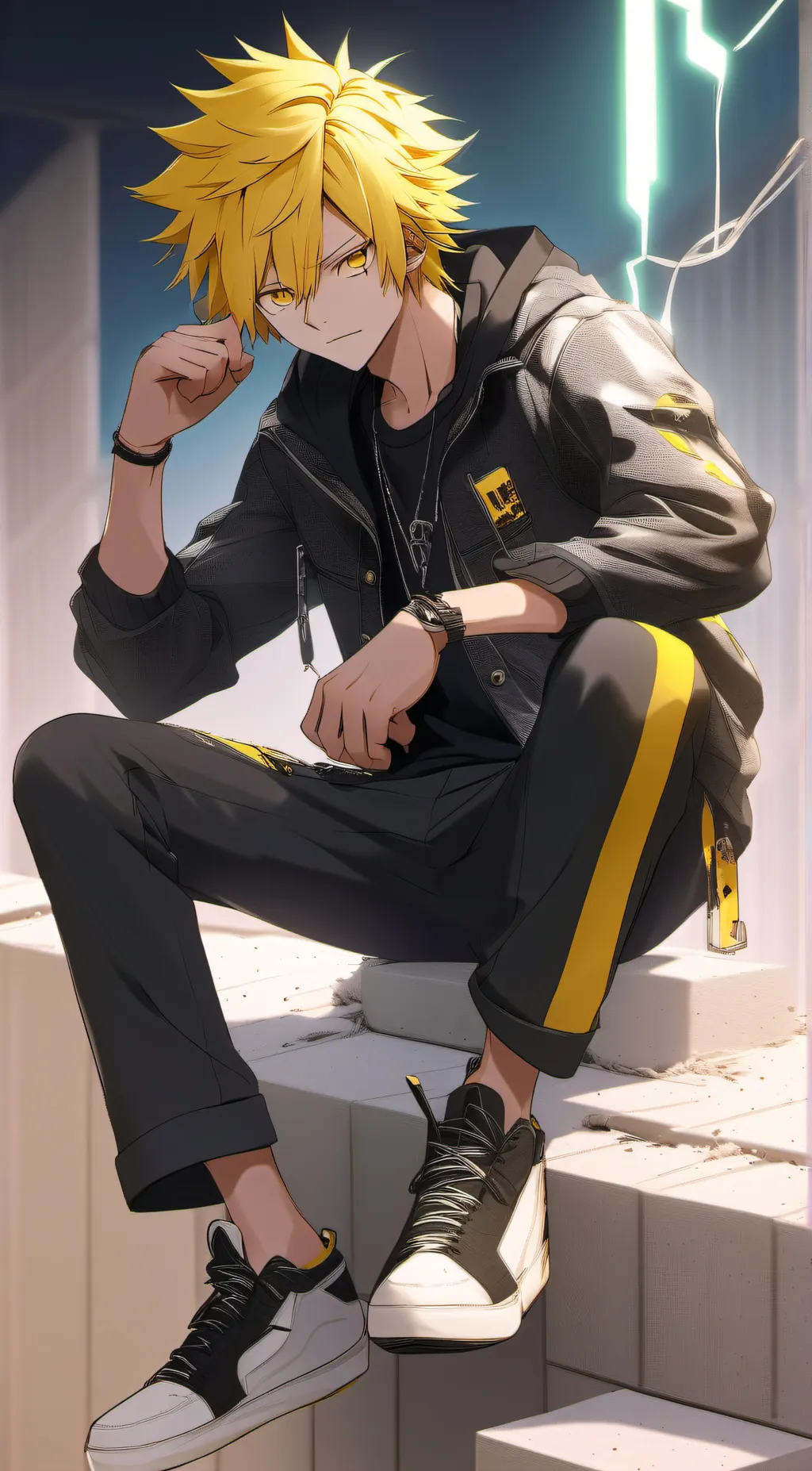 ai character: denki kaminari background